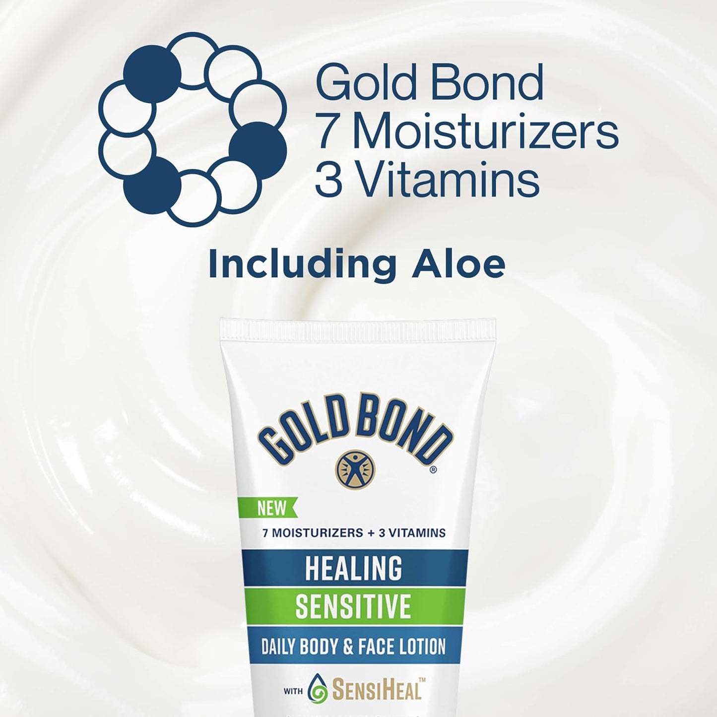 Gold Bond Healing Sensitive Daily Body & Face Lotion with Aloe Moisturizes, Heals & Soothes Dry, Sensitive Skin, Value Size, 21 oz.