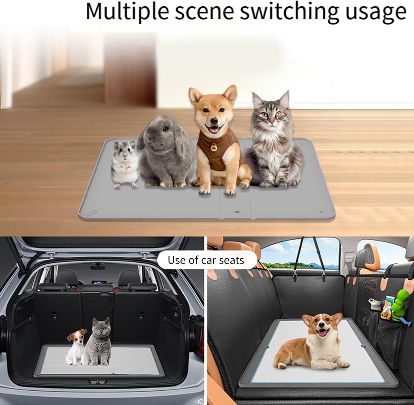 Foldable Dog Pee Mat Silicone Training Mat Easy Storage Floor Protective Pad Pet Pad for Home Use Tear Dog Pad