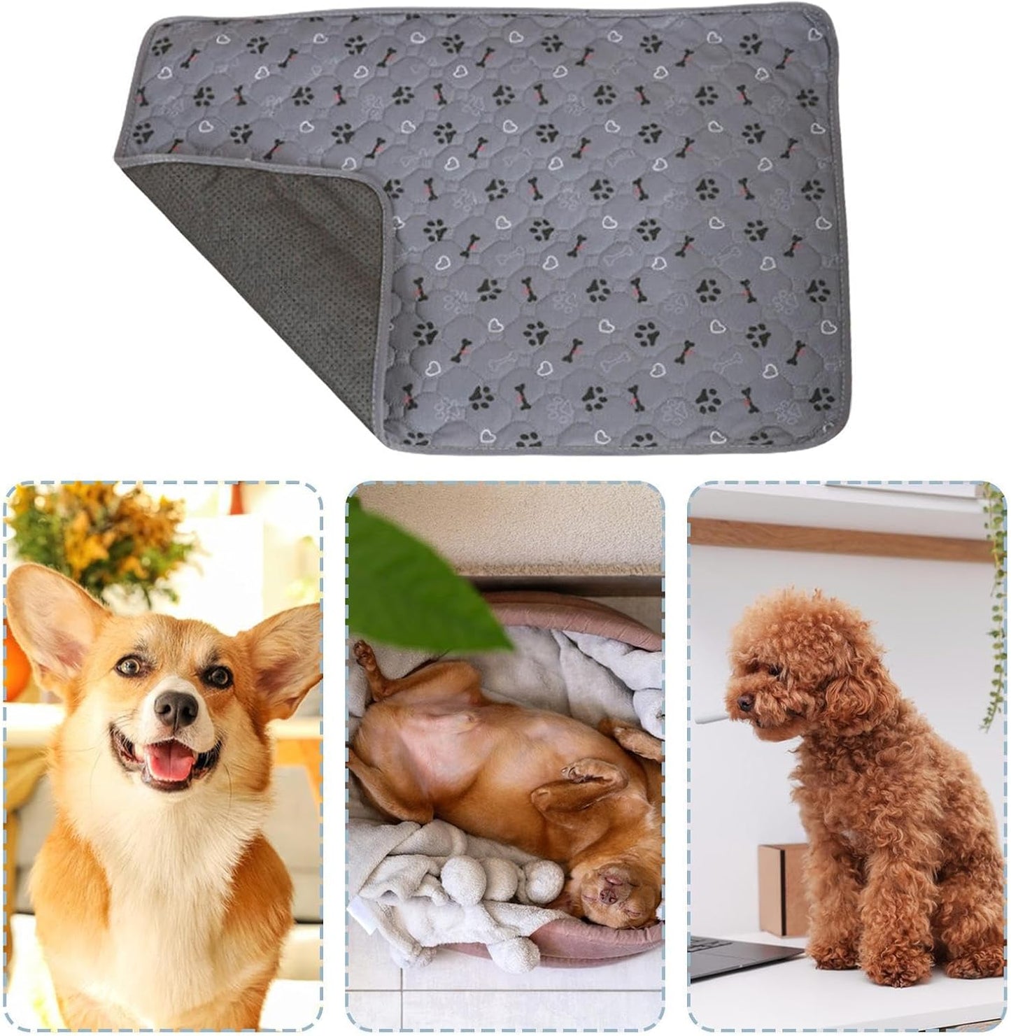 Pet Pad, Puppy Pee Pads, Non‑Slip Absorbent Fast‑Drying Washable Mat with Multi‑Layer Protection, Reusable Design for Homes Clinics Cars Travel and Daily Convenience for Pets and Owners