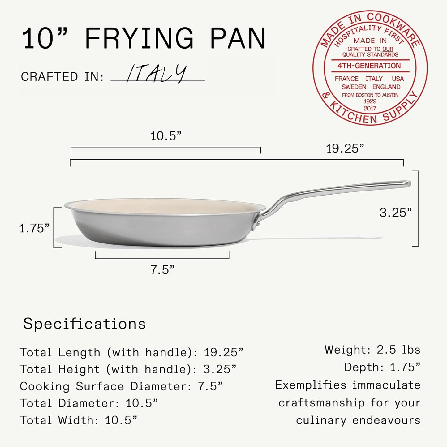 Made In Cookware | 7-Piece Ceramic Non Stick Pot and Pan Set (Stainless Handle) | 5-Ply Stainless Clad | Professional Cookware | Crafted in Italy | Induction Compatible