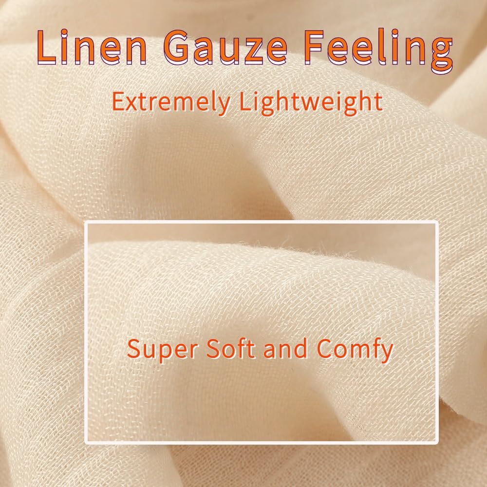 Harewom Lightweight Gauze Linen Feeling Shawl Wraps for Women Beach Summer Scarf for Evening Wedding Dresses