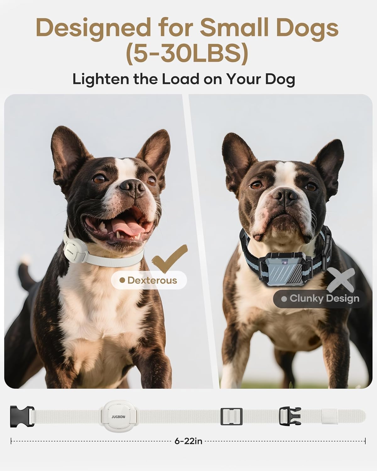 Jugbow Shock Collar for Small Dogs - 4200FT Dog Training Collar with Remote for 5-30lbs Mini Small Dogs, IPX8-Waterproof Rechargeable E-Collar with Beep (1-9), Vibration(1-3), Safe Shock(0-16)