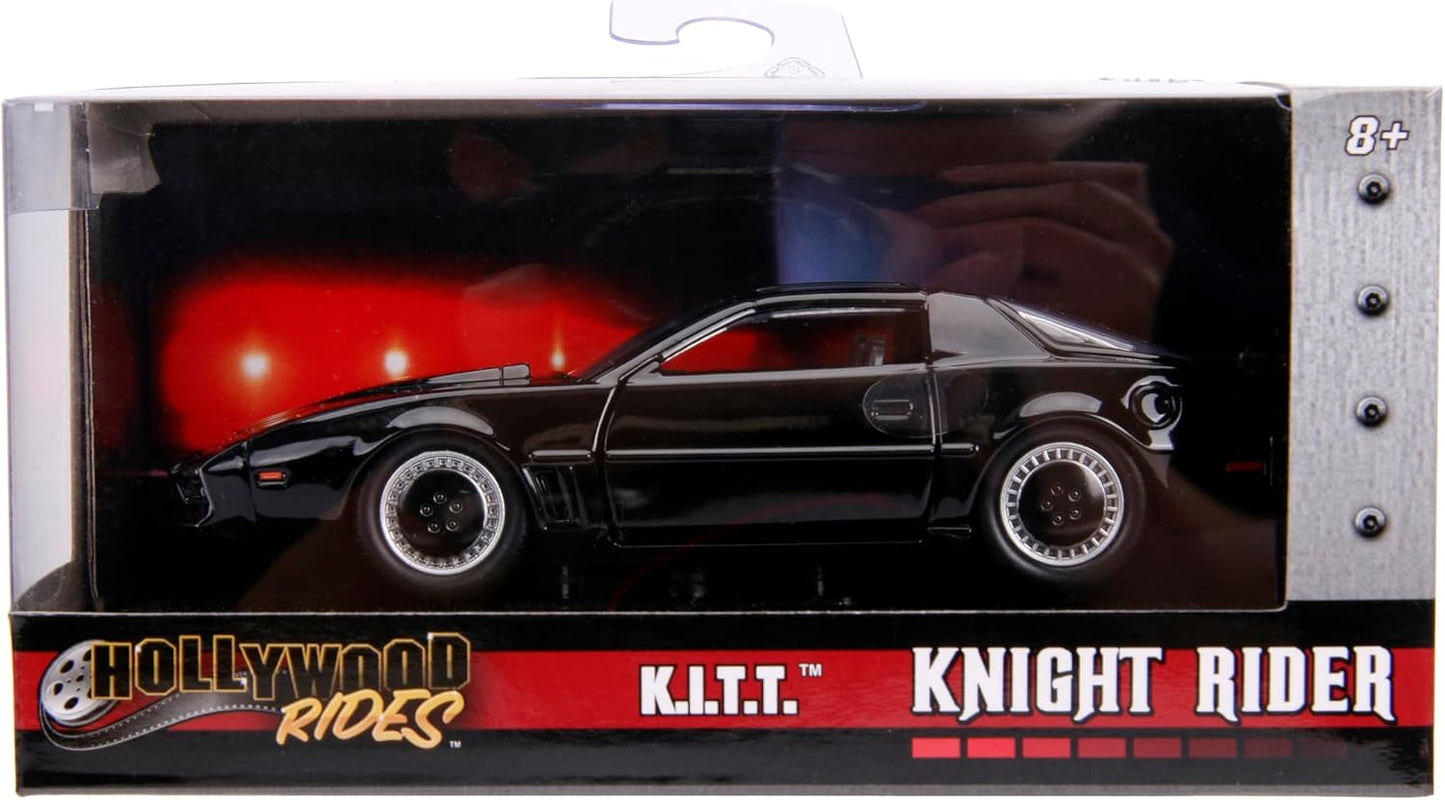 Jada Toys – Knight Rider K.I.T.T. – Hollywood Rides Die-Cast Car – Opening Doors, Rubber Tires – 1:32 Scale – Collectible for Ages 8+, Black