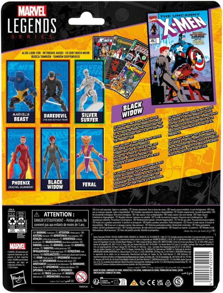 Marvel Legends Series Black Widow, Uncanny X-Men #268 (1990) and Avengers Comics-Inspired 6-Inch Scale Action Figure with Character-Sized Comic Accessory