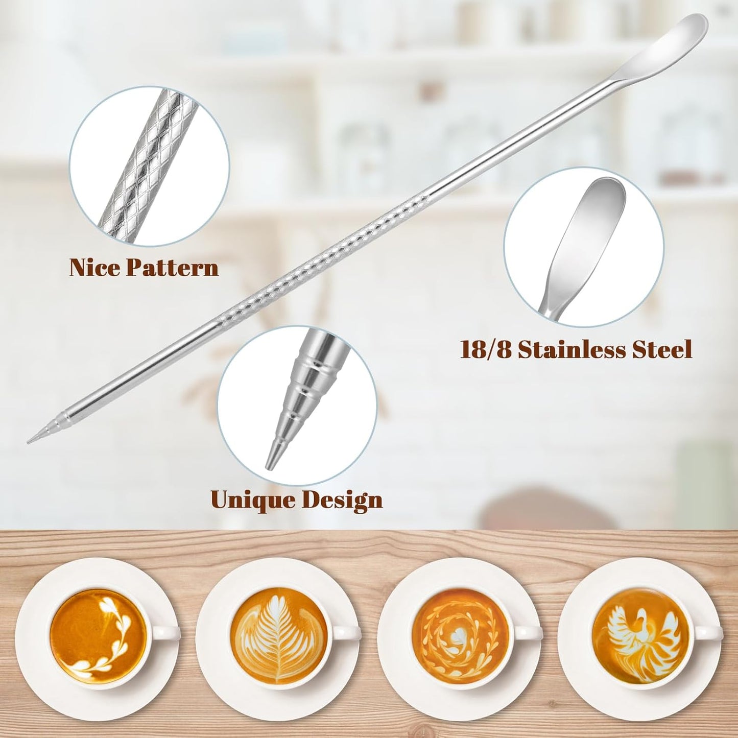 Milk Frothing Pitcher, 12oz Milk Frother Cup with Clear Scale, 304 Stainless Steel Cappuccino Espresso Machine Accessories for Barista Coffee Bar with Latte Art Pen, Silver