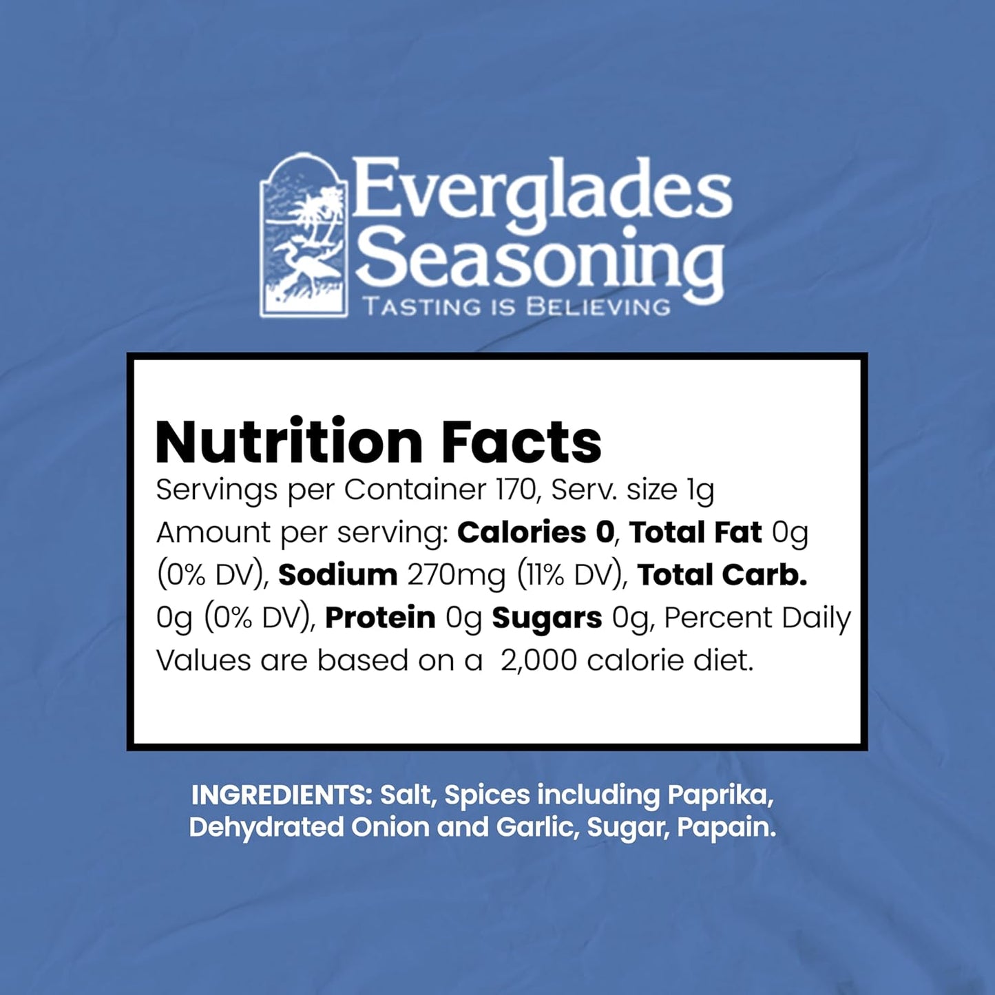 Everglades Fish & Chicken Seasoning For Shrimp, Fish, Crab, Lobster & Poultry Use in Batter, Boils, or Sprinkle for Broiling & Grilling Made in the USA 6oz (Two Pack)