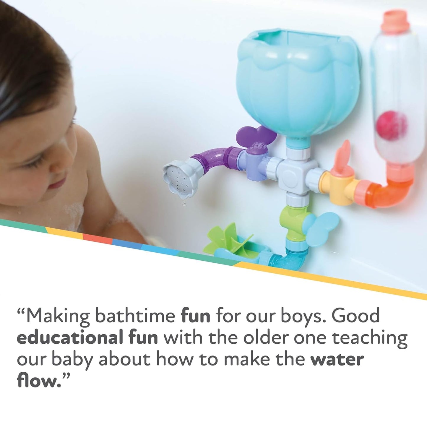 Nuby Wacky Waterworks Pipes Bath Toy - Baby Bathtub Toy with Interactive Features for Cognitive Development