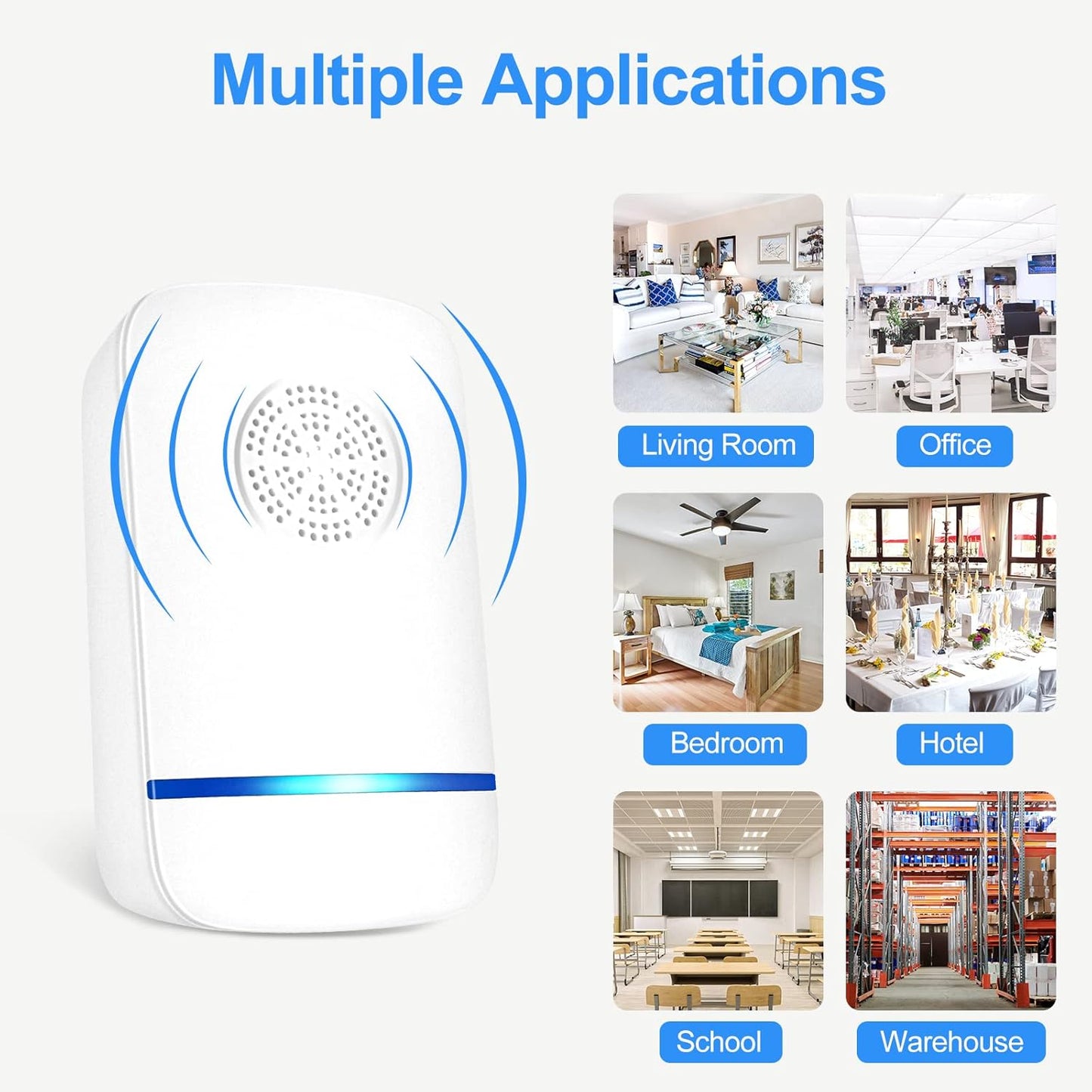 Ultrasonic Pest Repeller,Electronic Pest Repellent Plug in Pest Control for Mosquito, Mice, Ant, Roach, Fleas, Spider, Bug for Home Hotel Garage Office (6)