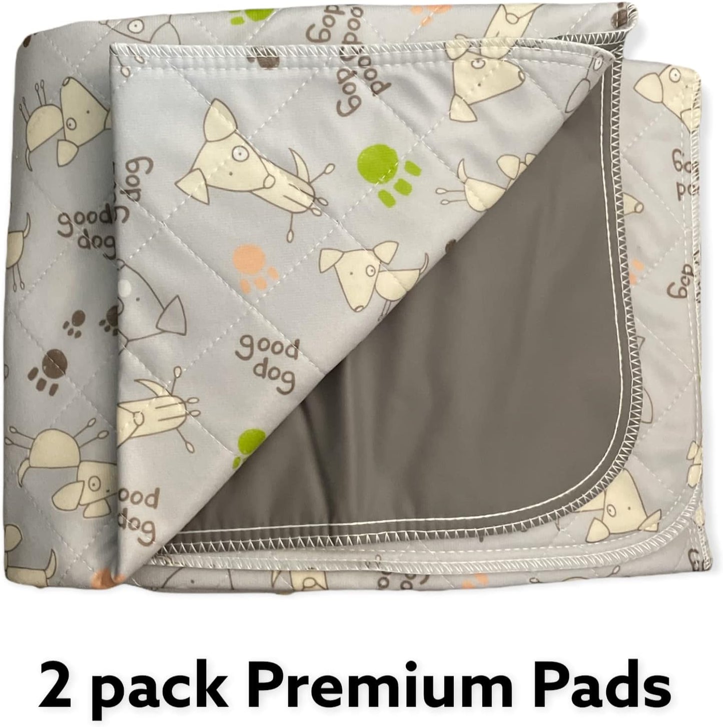 Washable Puppy Pads, Dog Pee Pad, Reusable 2 Pack, Large 28 in x 31 in, 5 Layer Quilted, Durable, Whelping Pads, Potty Training Pet Pads for Environmentally Conscious Dog Owners