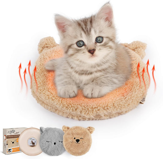 ALL FOR PAWS Microwavable Cat Heat Pad with 2 Covers, Pet Heating Pad for Kittens, Heated Pet Bed for Cats, Microwave Heating Pad for Pets