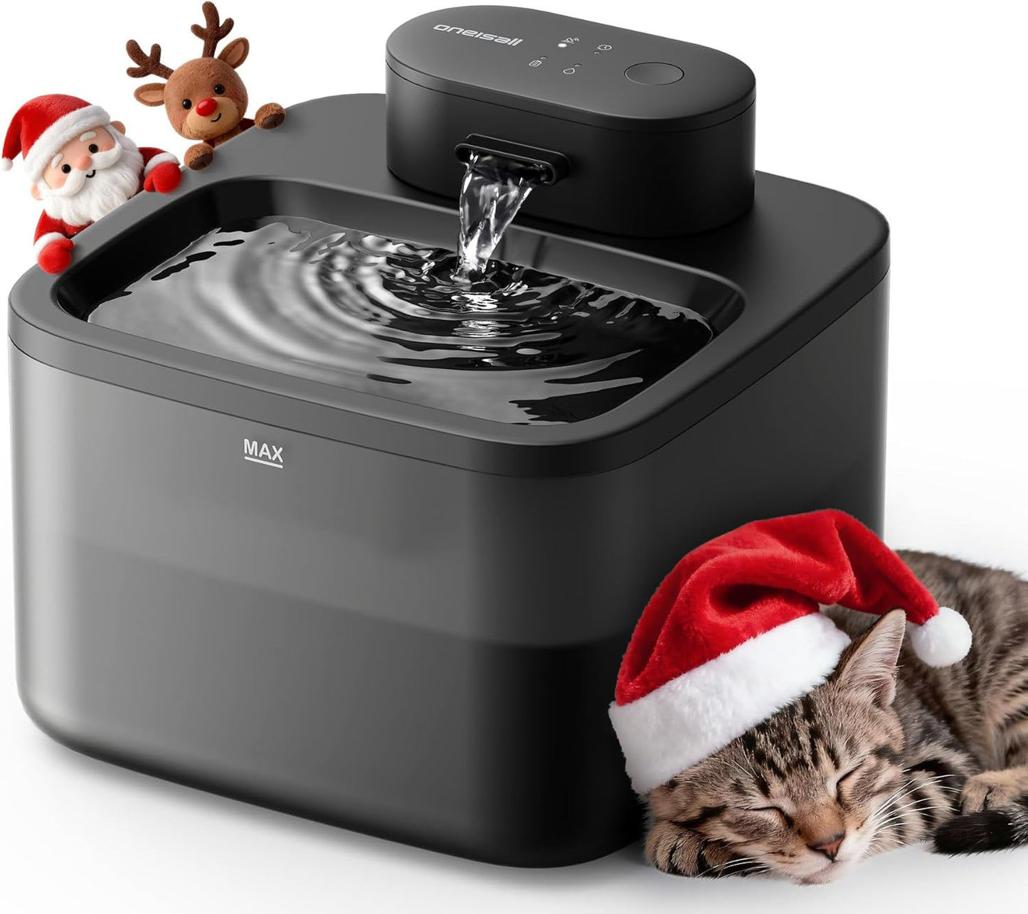 Pet Water Fountain Set, 2.2L Wireless Cat Water Fountain & 7L Large Dog Water Fountain