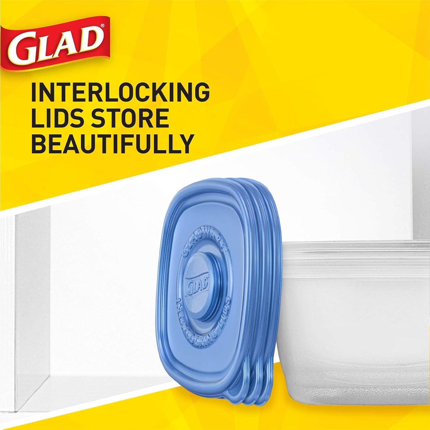 Glad GladWare MatchWare Large Variety Pack Food Storage Containers with Color Coded Lids,No BPA Reusable Plastic for Lunches and Leftovers, Microwave Dishwasher Safe, 20 Count - 40 Piece Set