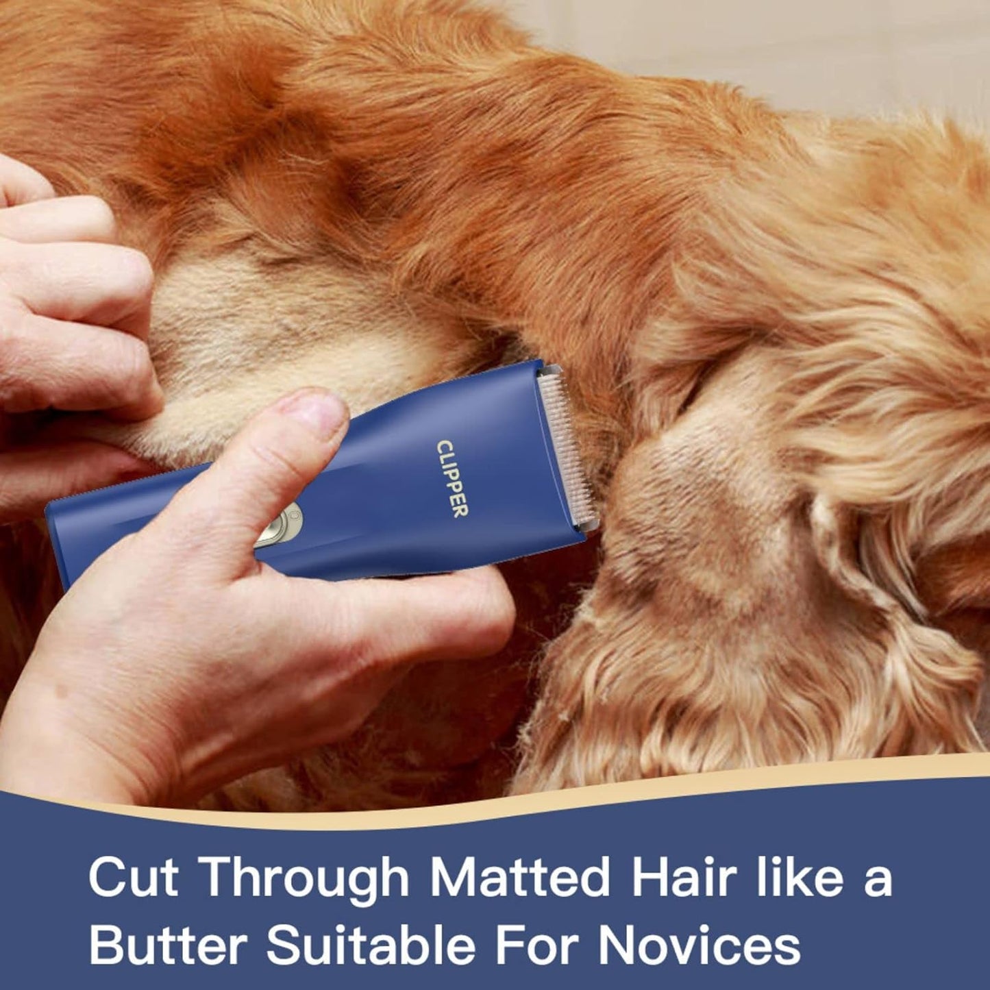 Dog Grooming Kit Clipper for Thick Coat Low Noise Cordless Cat Hair Trimmer Rechargeable Shaver Pet Grooming Tools for Small and Large Animals