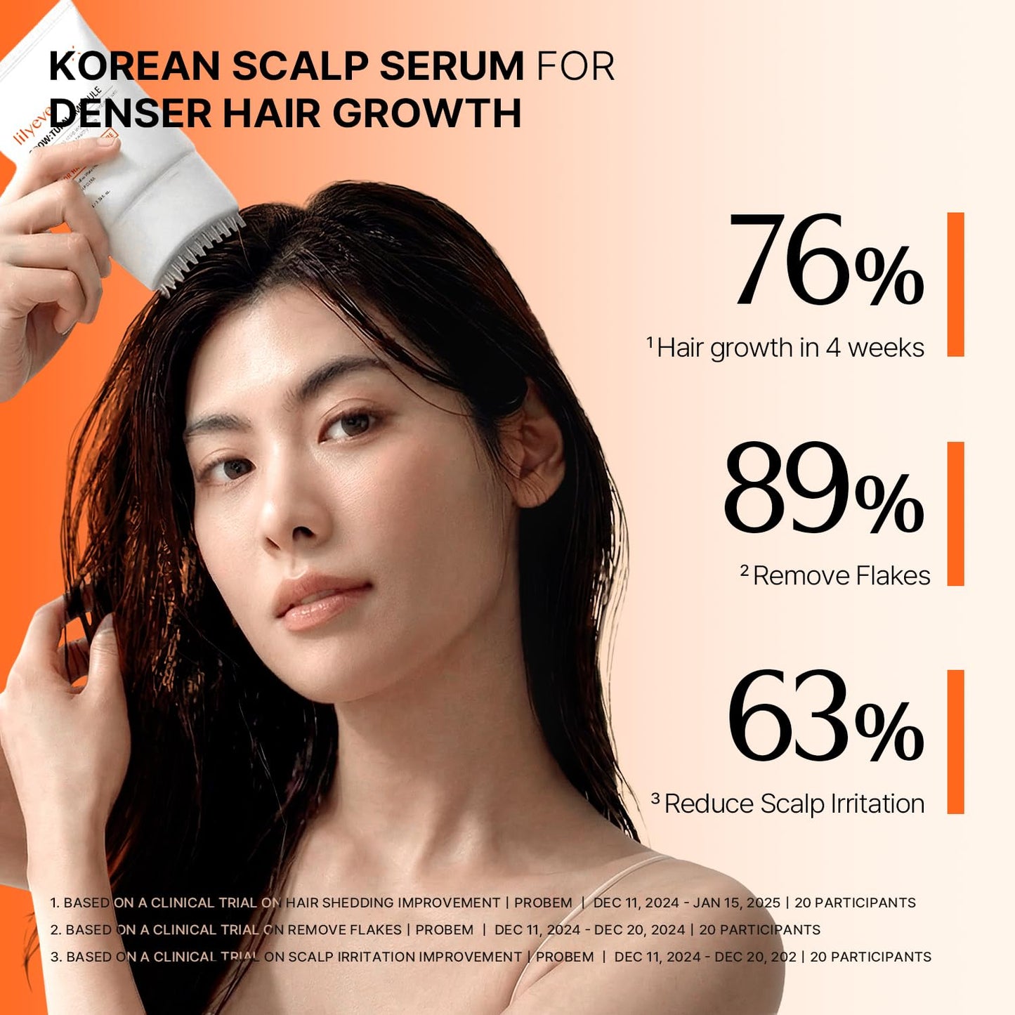 lilyeve GROWTURN Hair Growth Serum with Built-in Brush, Heartleaf-Derived Exosomes to Revitalize, Scalp Massager, Korean Hair Care, 3.38 fl. oz. (Pack of 1)