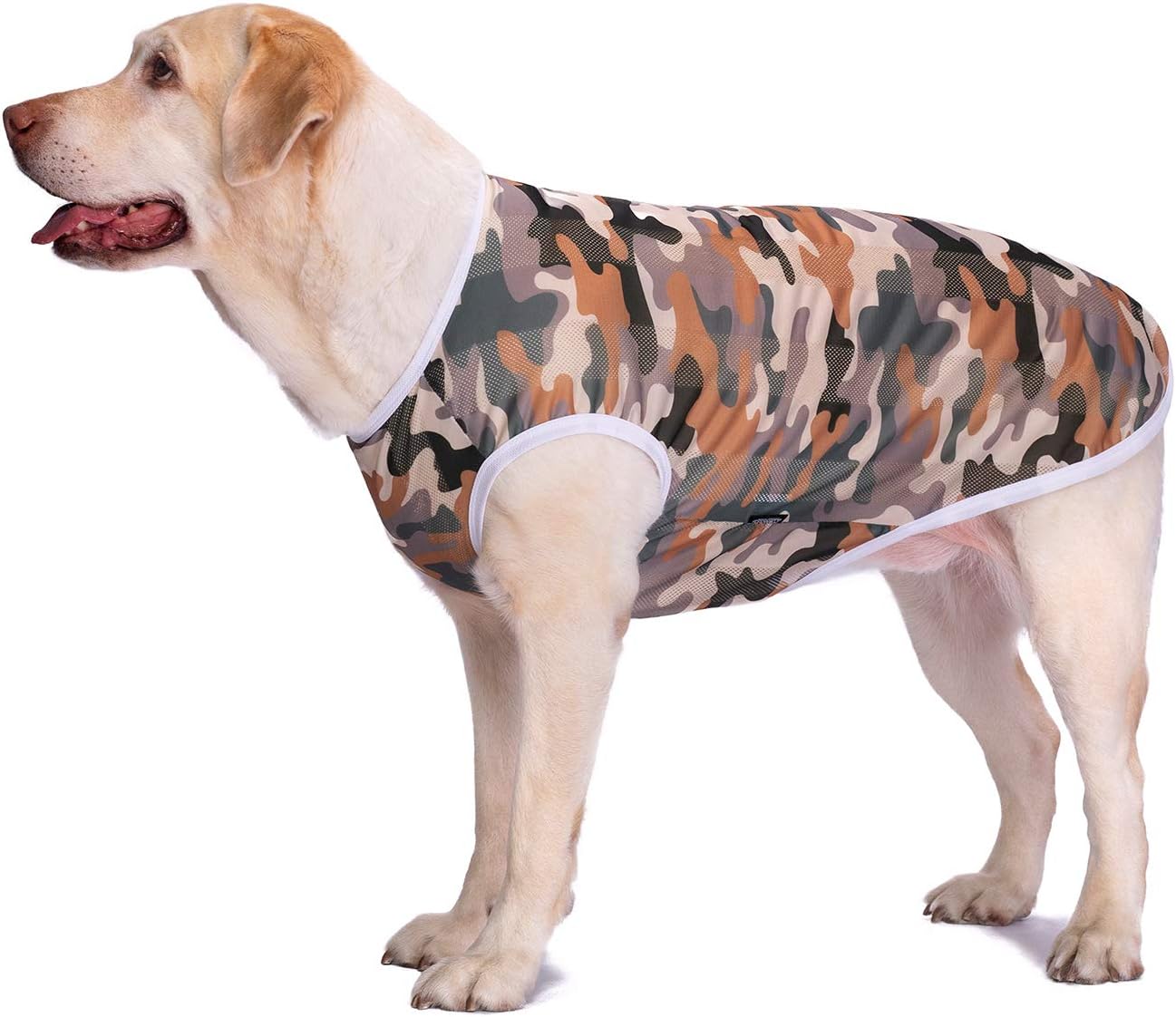 HDKUW Pet Clothes,Dog Summer T-Shirt Cool Breathable Sunscreen Dog Vest Clothes Outfit Costume for Medium Large Dogs Camouflage 5XL