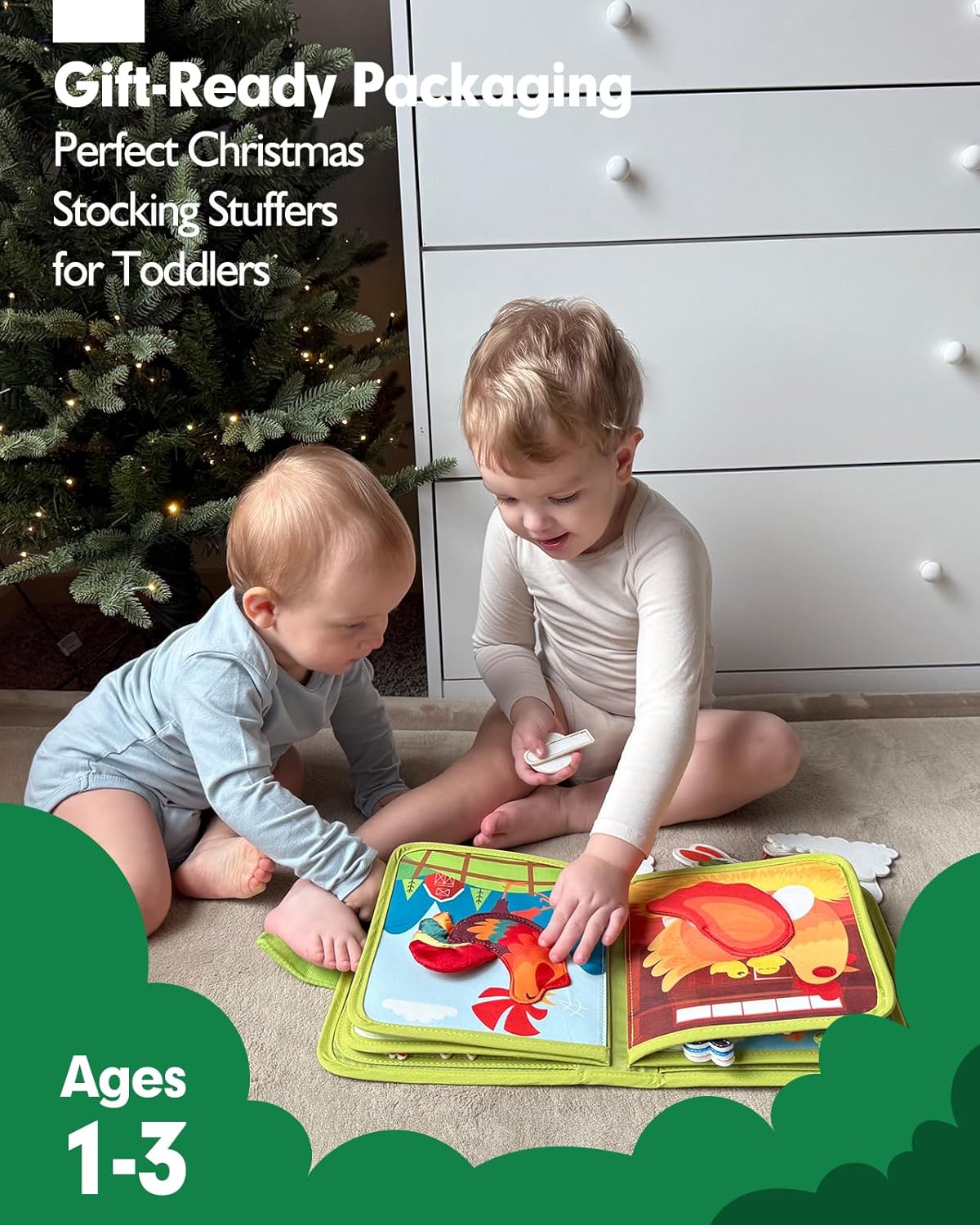 hahaland Busy Book for Toddlers 1-3 - Montessori Toys Busy Board for 1 Year Old Boy Gifts Girl Toys Educational Learning Quiet Activity Books Gifts Toddler Easter Basket Stuffers One Year Travel Toys