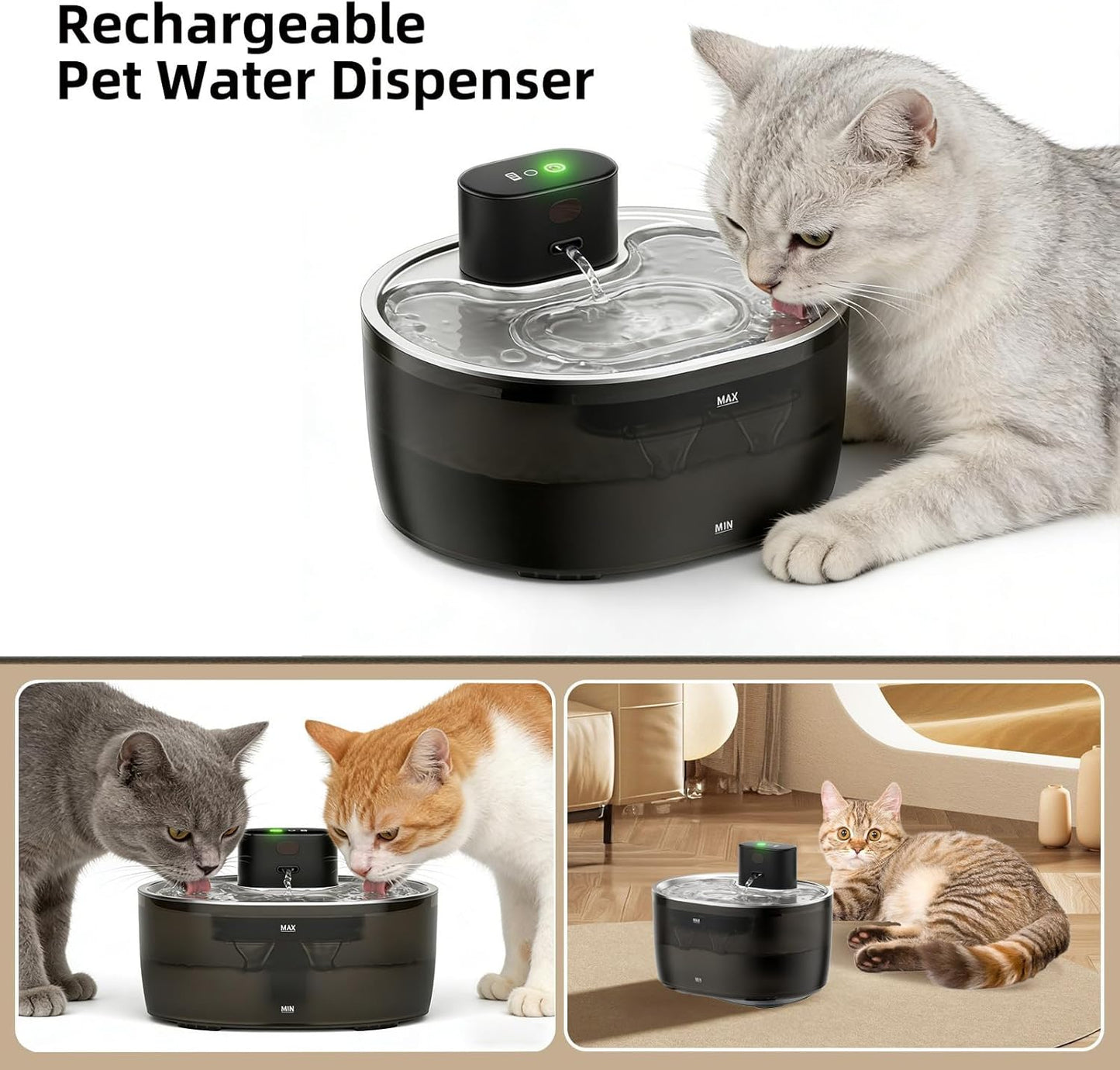 Water Dispenser for Pet Cats and Dog Automatic Fountain Safe Large Capacity Quilet Watering Bowl for Home Fountain for Dog