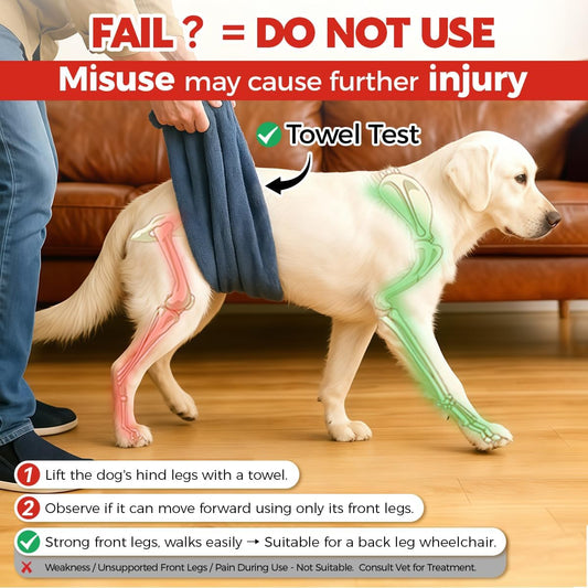 Dog Wheelchair for Back Legs Small, Newly Wheelchair for Small/Medium Dogs, Adjustable Dog Carts with Wheels for Disabled Hind Legs, with Leash, Angle-Adjustable All-Terrain Wheels - M