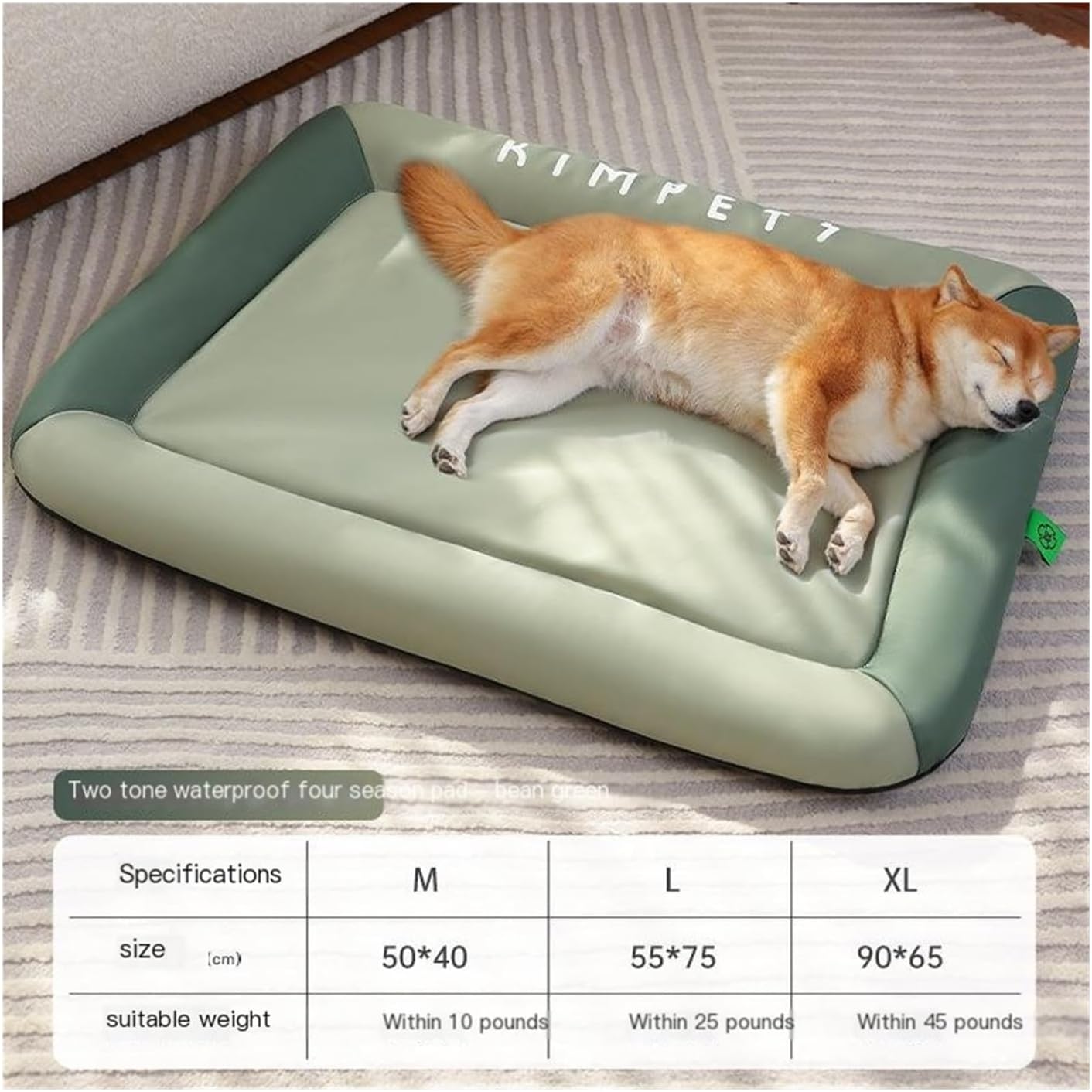 Dog Kennel for All Seasons Oxford Cloth Dog mat Pillow Sleeping Warm cat pet(Seasonmatbeangreen,M)