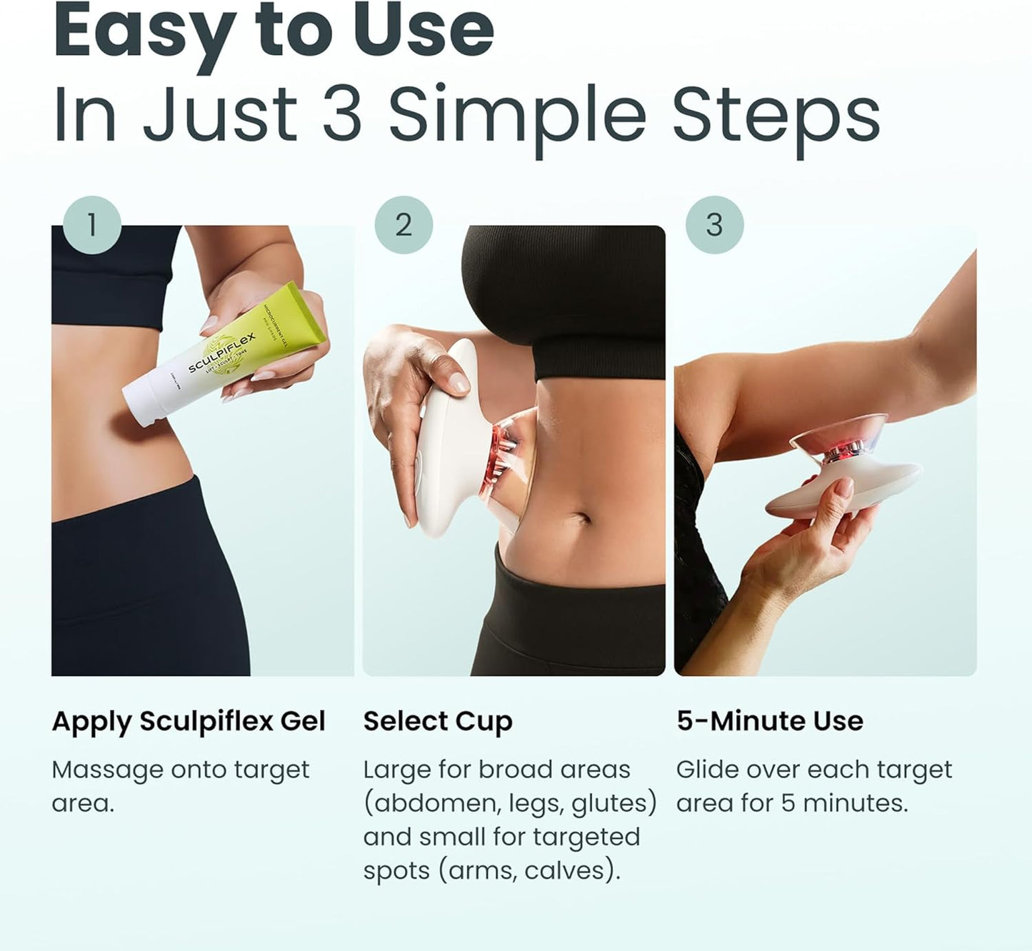 SCULPIFLEX - The Original Massage Tool to Help Improve Appearance of Firm Skin on Stomach and Thighs, Patented Technology, Gentle on Skin, Easy to Use