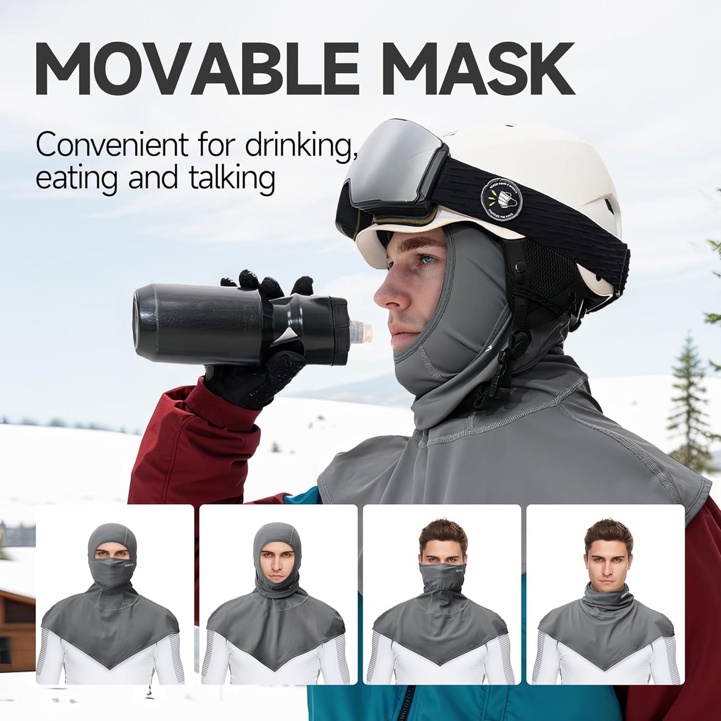 Ski Mask Winter Balaclava Warm Long Hem Full Face Mask for Men Women, Cold Weather Gear for Skiing Motorcycling