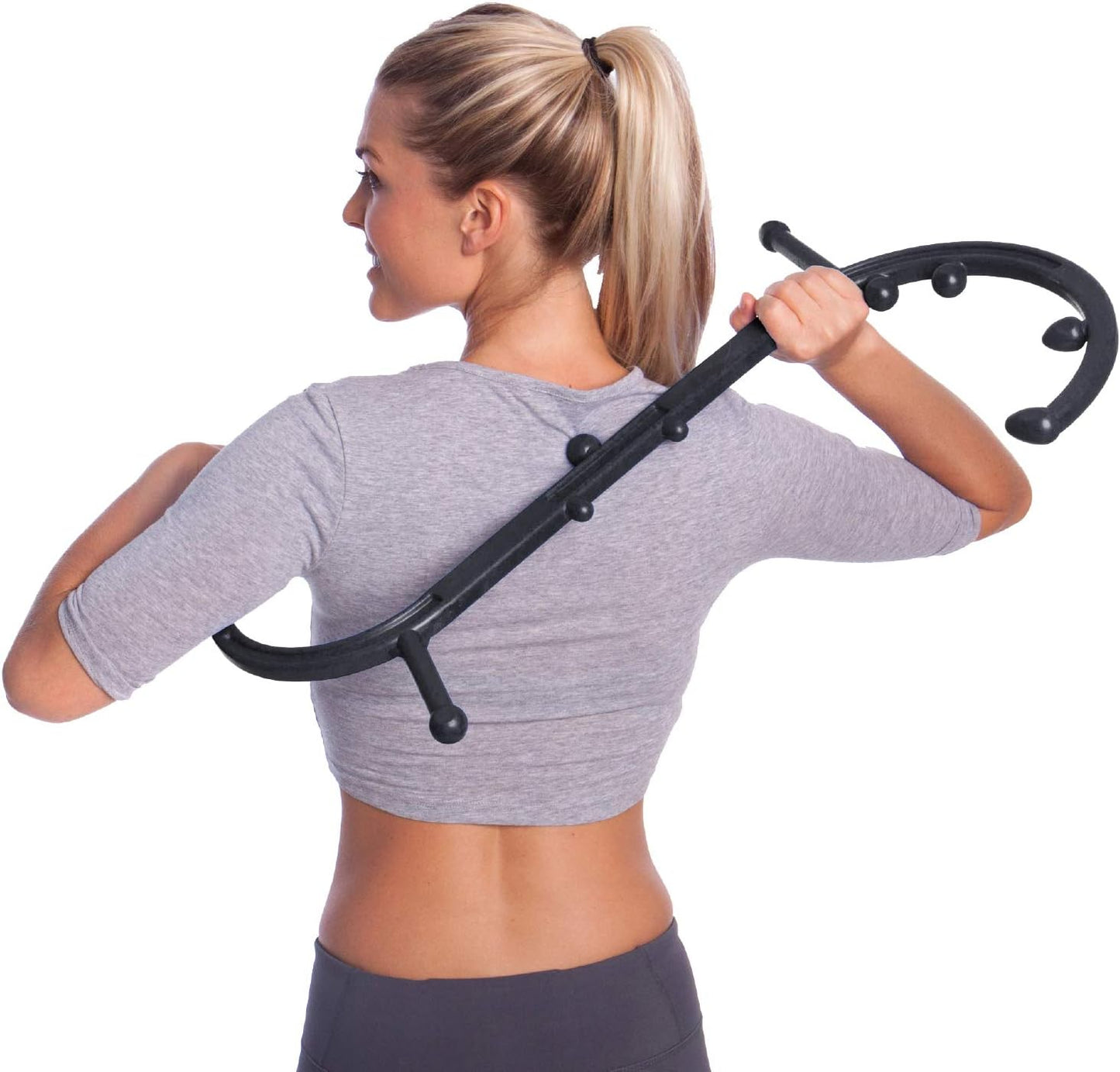 Body Back Buddy - USA Made - Massage Stick & Buddy Classic Bundle, Trigger Point Massage Tools, Neck and Back Massagers, Massage Cane, Muscle Knot Remover (Black)