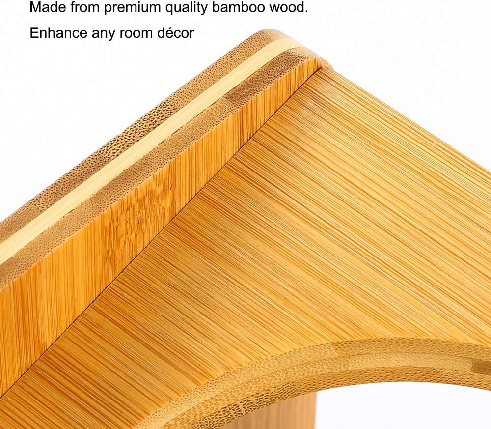 FOREYY Set of 2 Raised Pet Bowls for Cats and Small Dogs - Bamboo Tilted Single Elevated Dog Cat Food and Water Stand Feeder with 2 Stainless Steel Bowls and Anti Slip Feet for Comfort Feeding(Medium)