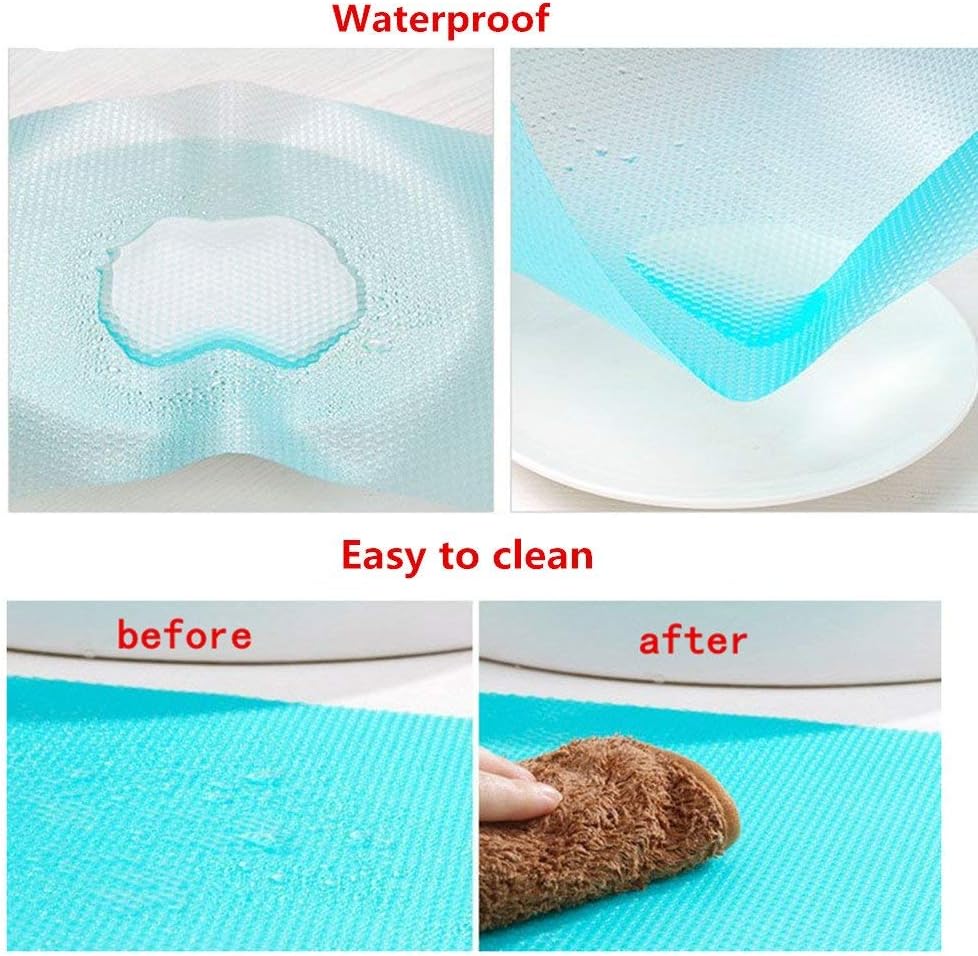 9 Pack Refrigerator Mats,Washable Fridge Mats Liners Easy to Clear Fridge Pads Mat Shelves Drawer Table Mats Refrigerator Liners for Shelves,3Red/3Green/3Blue