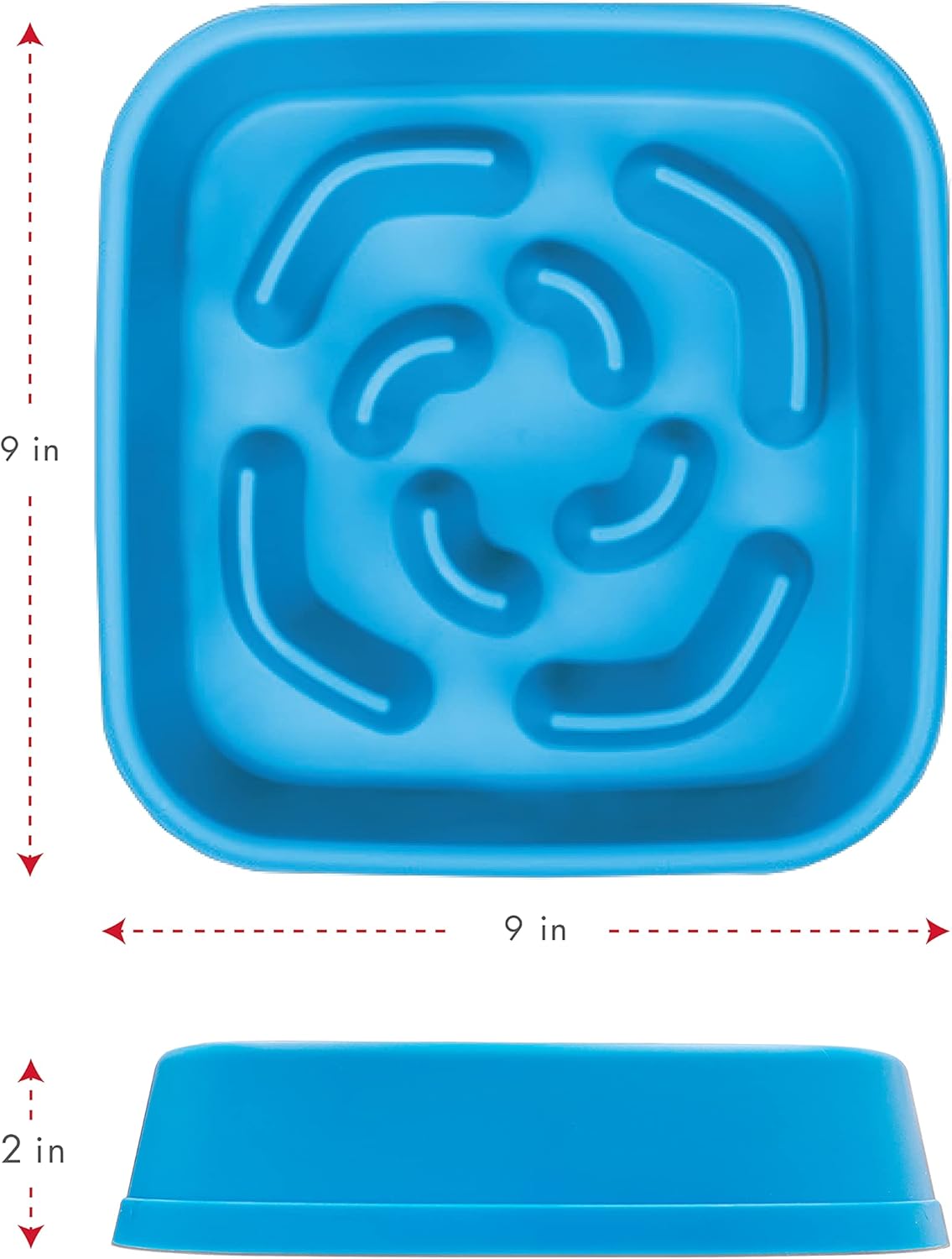 Dexas Seek and Snack Slow Feeder Maze with Non Slip Feet, 6 Cup Capacity, Blue (PW3062194)