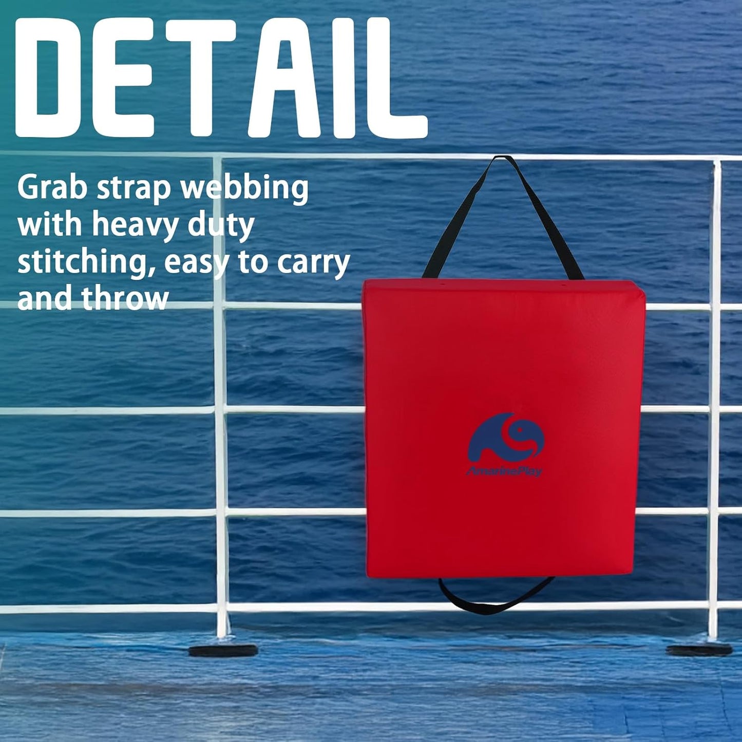 Throwable Flotation Cushion,Emergency Marine Foam Flotation Throwable Device,USCG Approved Type IV PFD Boat Throw Seat Cushion Life Preserver Emergency Safety Equipment for Boat Kayak Canoe Red-2PK