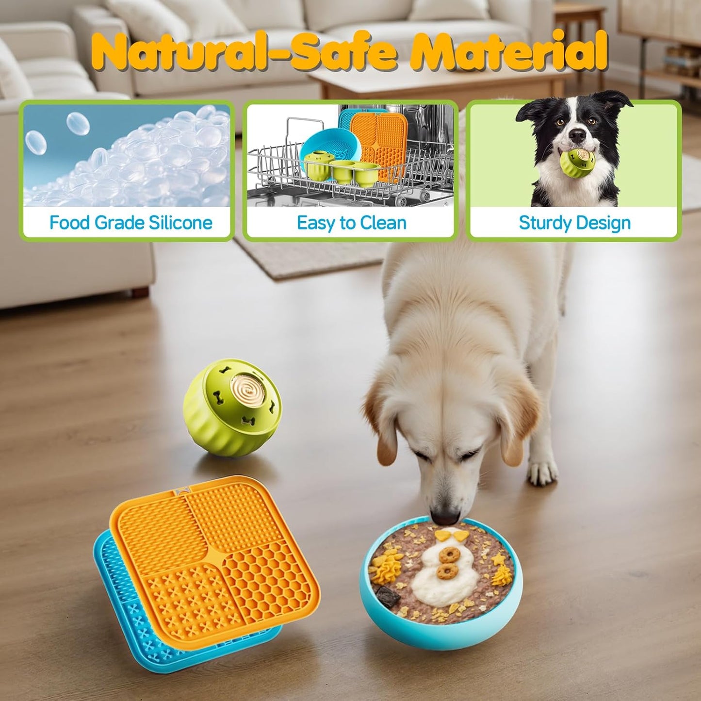 6-in-1 Dog Enrichment Toys Set - Lick Mat, Ball & Bowl with Peanut Butter, Frozen Treat Cognitive Dog Toys for Anxiety Relief & Mental Stimulation | Slow Feeding for Small/Medium Dogs & Puppies