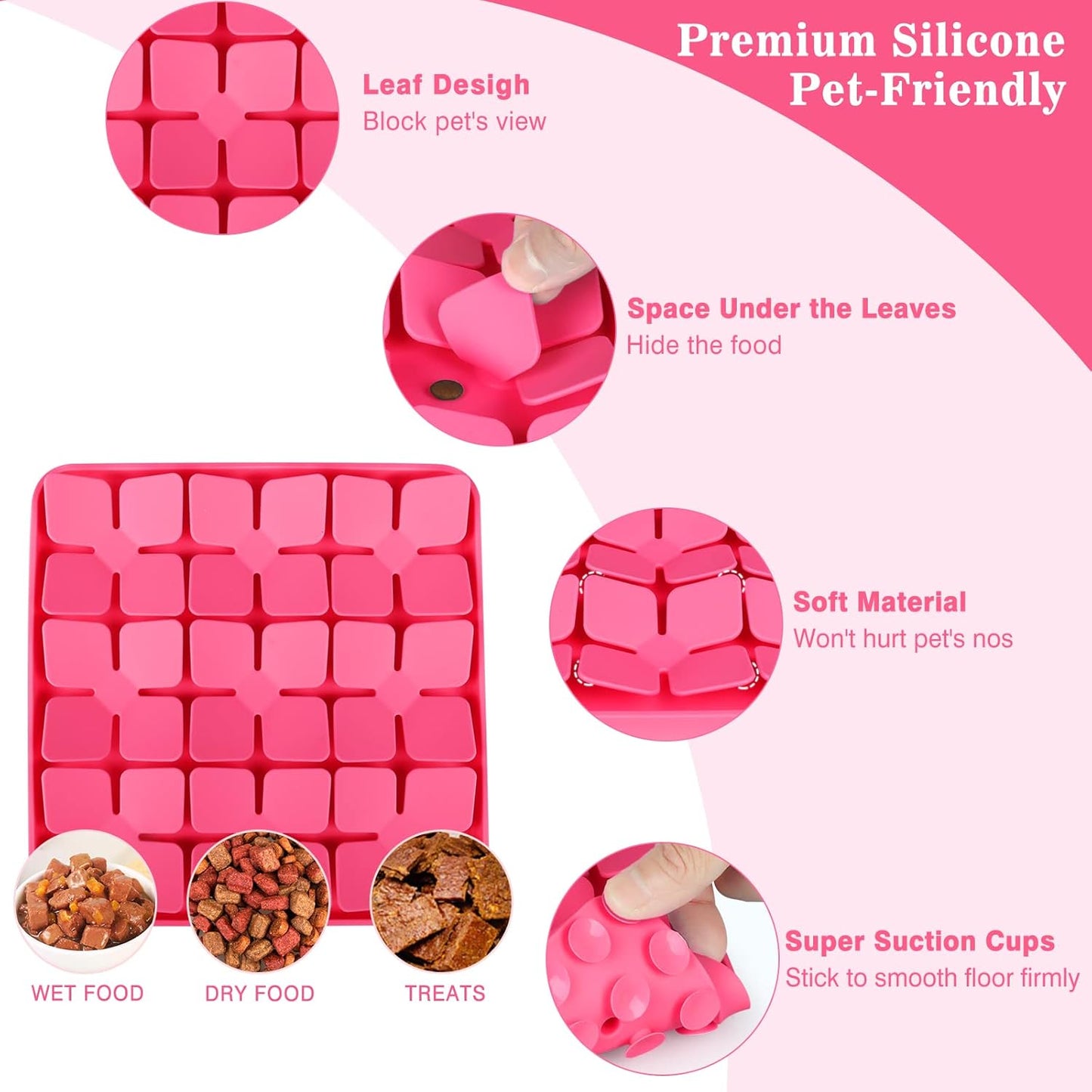 Snuffle Mat for Dogs,Silicone Interactive Dog Mat No Hurt for Dog's Nose for Smell Training and Slow Eating,Encourages Natural Foraging Skills and Stress Relief for Dog Mental Stimulation Toy