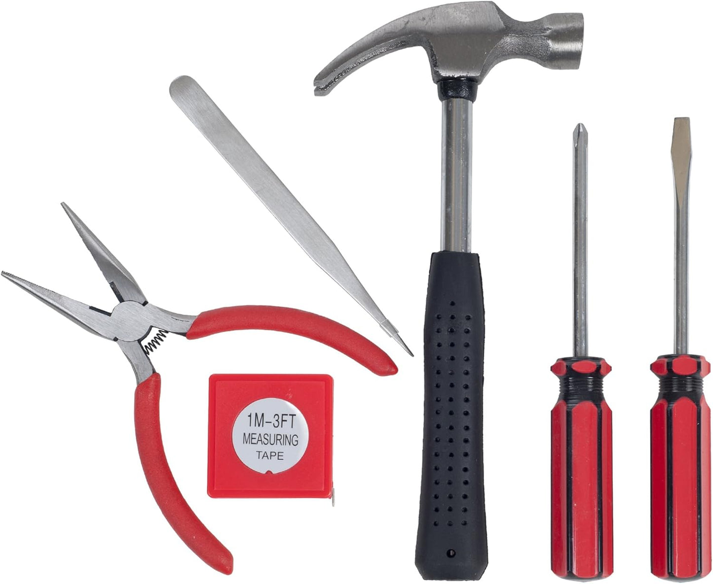 Stalwart - 75-HT1007 Household Hand Tools, Tool Set - 6 Piece by , Set Includes – Hammer, Screwdriver Set, Pliers (Tool Kit for the Home, Office, or Car) Black