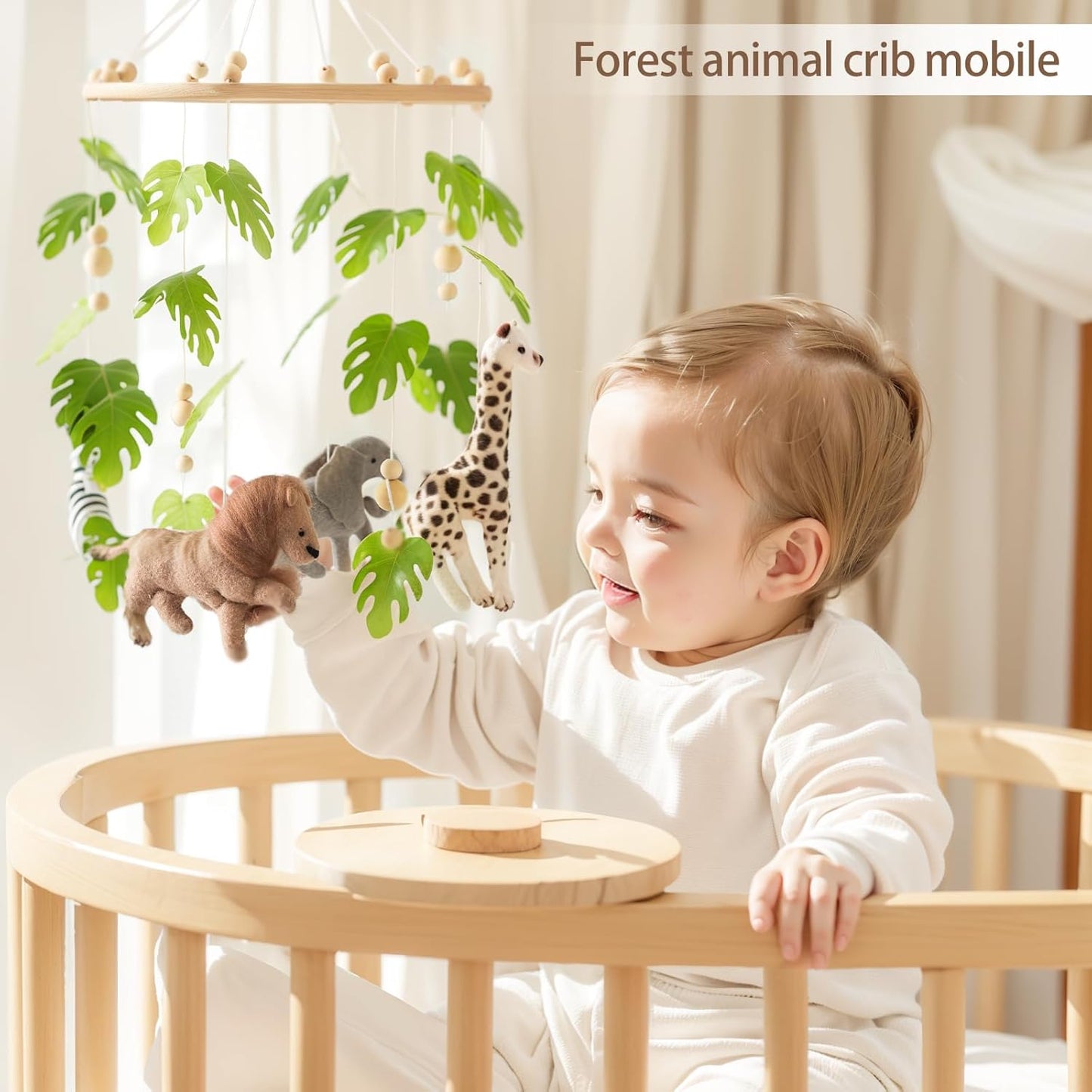 let's make Baby Mobile for Crib Safari Nursery Mobile Handmade Jungle Baby Mobile Woodland Nursery Decor Forest Animals Crib Accessories with Lion Elephant Zebra Giraffe