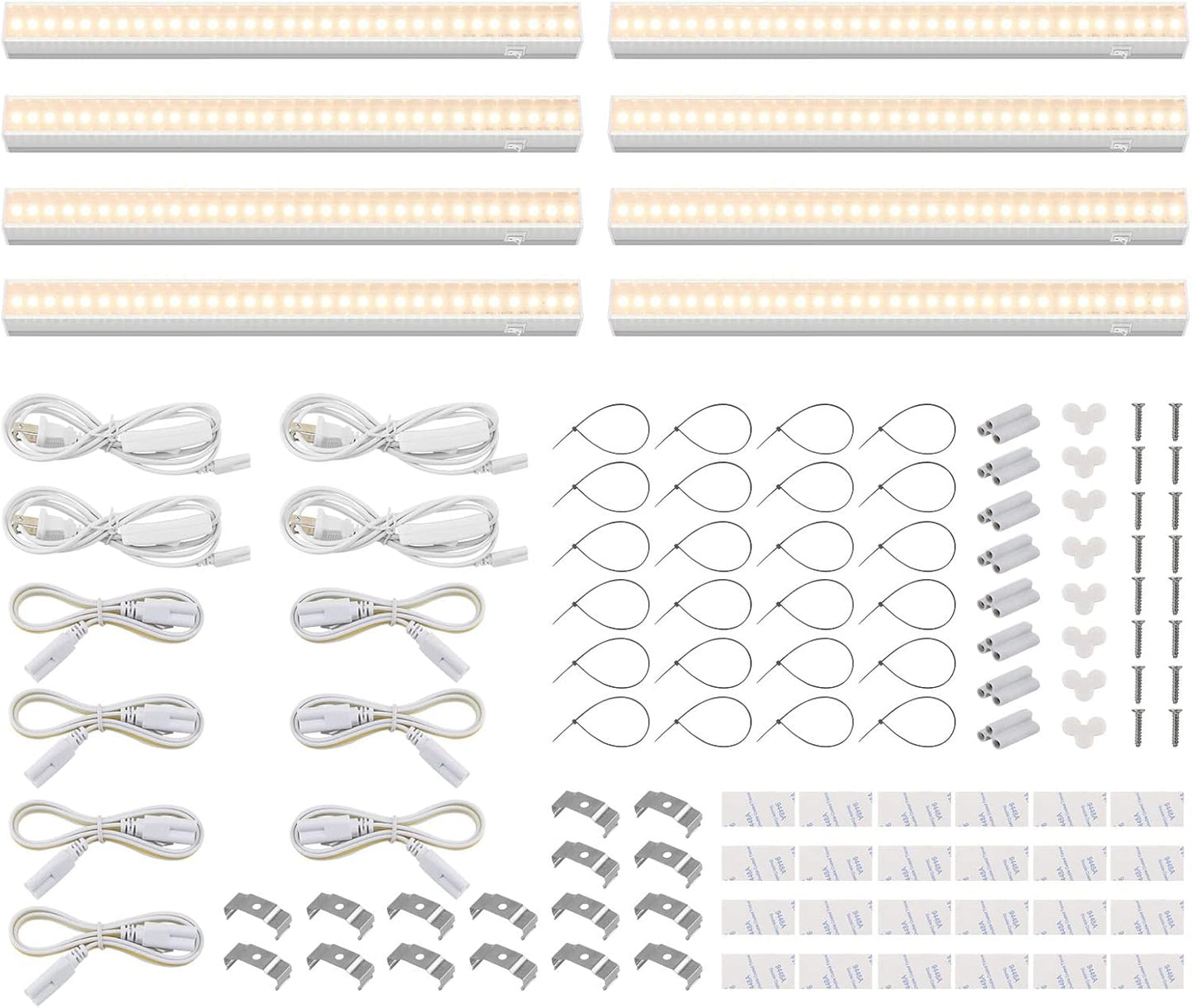 Barrina T5 Grow Lights, Grow Light Strip for Indoor Plants, 1ft Plant Lights for Indoor Growing, Full Spectrum LED Grow Light, Individual Switch, Linkable, Plug and Play, Yellow, 8-Pack