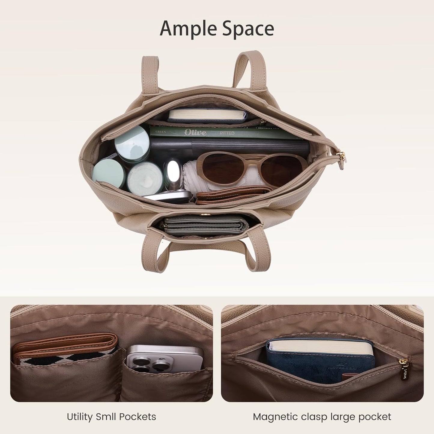 LOVEVOOK Shoulder Bag for Women - Vintage-Style Top Handle Shoulder Bag,Faux Leather Small Purse for Women with Zipper