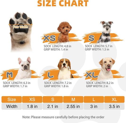 KOOLTAIL Anti Slip Dog Socks Booties to Prevent Licking Paws Scratching, Pet Boots&Paw Protector for Hardwood Floors, Dog Shoes for Winter, Traction Control Grip Socks for Small Medium Large Dogs M