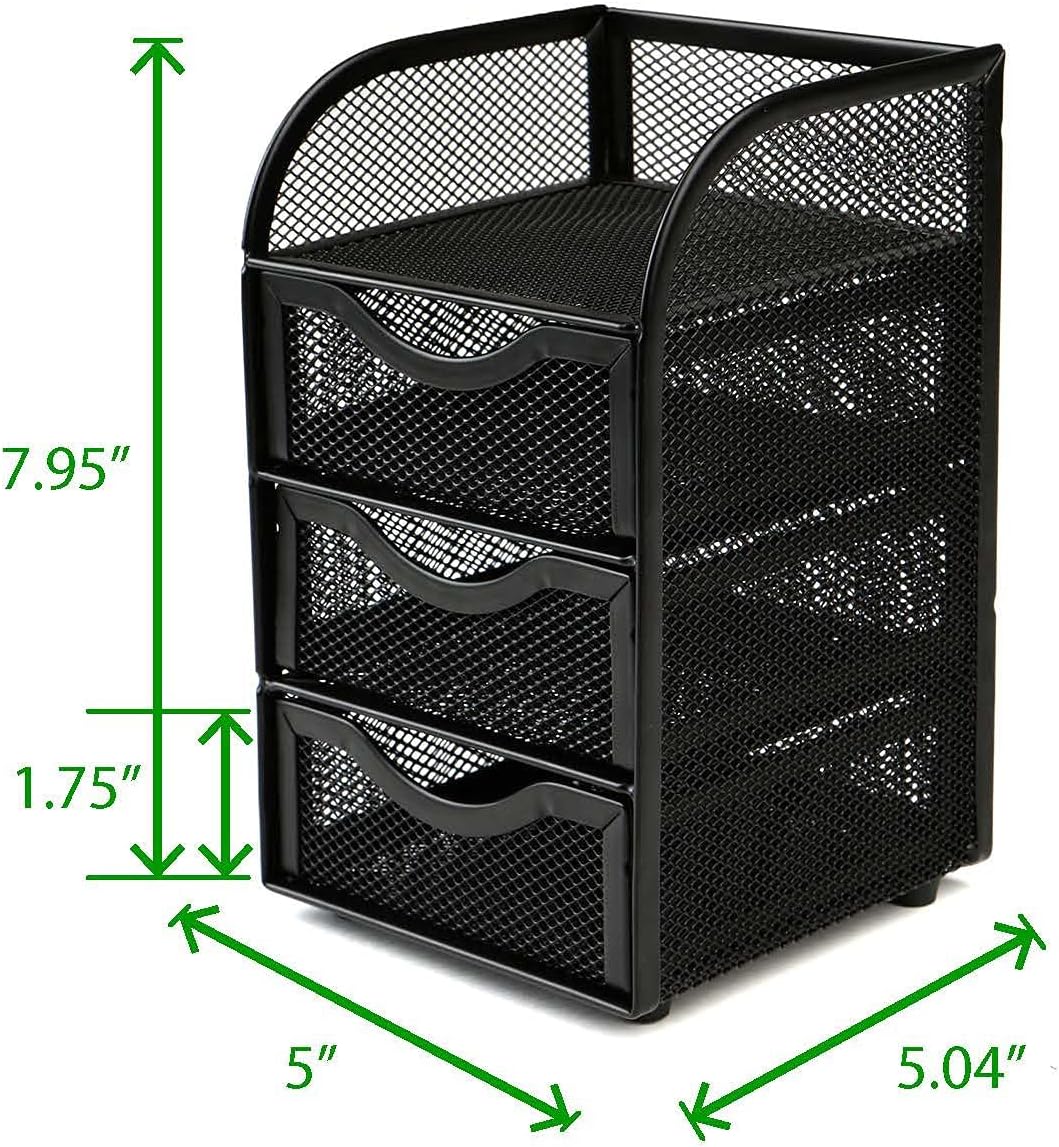 Mind Reader Desktop Accessory Storage, Paper Binder Clip Basket, Workspace, Office, Metal Mesh, 4.75"L x 5"W x 8"H, Black