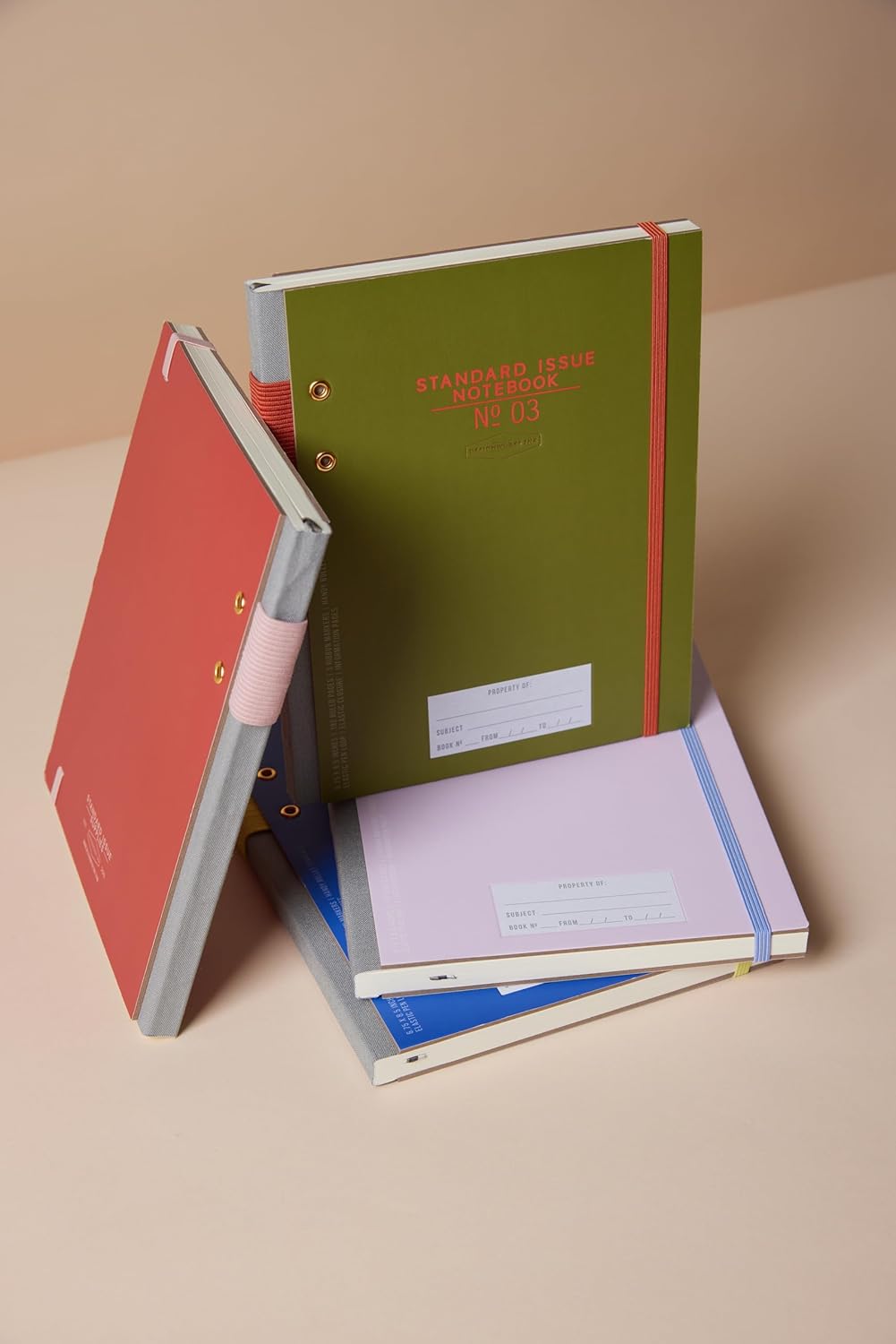 DesignWorks Ink Standard Issue Planner Notebook No. 3 Journal with Lined Pages, Elastic Closure, Pen Holder, and 3 Ribbon Markers for Work, Writing, Journaling - 6.75" x 8.5"