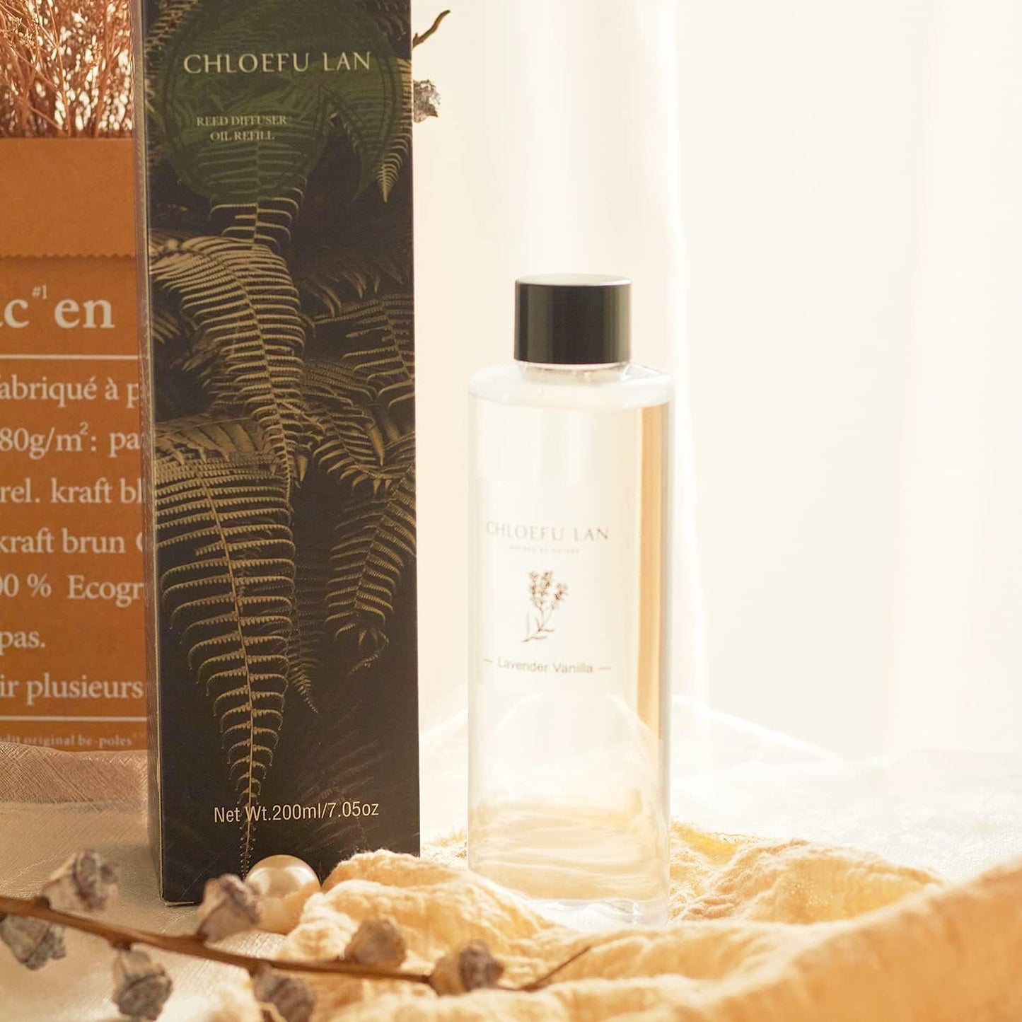 Chloefu LAN Hotel Scented Oil Diffuser Refill 200ml/6.76 fl oz Natural Essential Scented Oil - Best for Aromatherapy, SPA and Home, 0% Alcohol, Unique Blend to Promote Sleep & Relieve Stress