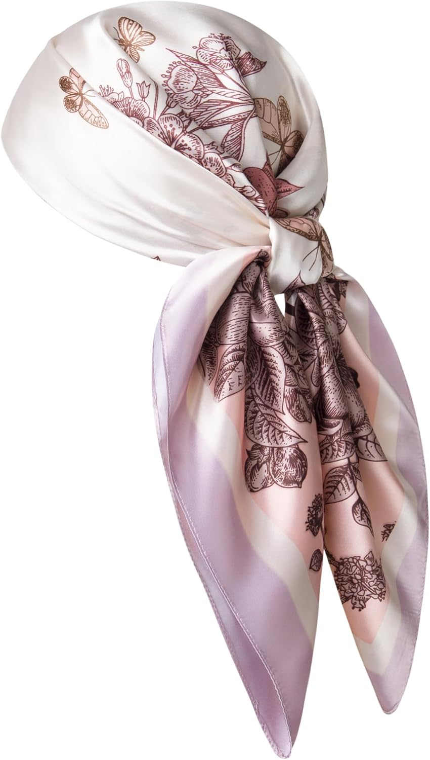 Silk-Feel 35x35 Satin Hair Scarf | Multi-Way Head Wrap for Sleep, Style & Hijab | Gift-Ready Fashion Scarf for Women