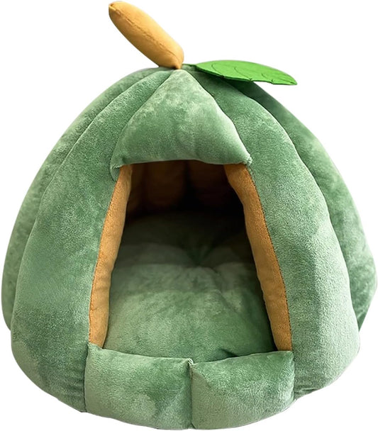 Cat Bed for Indoor Cats Machine Washable Cat Tent Dog Beds for Small Dogs, Puppy, Kitten, Rabbit Soft and Warm Indoor Cat House,Green,L