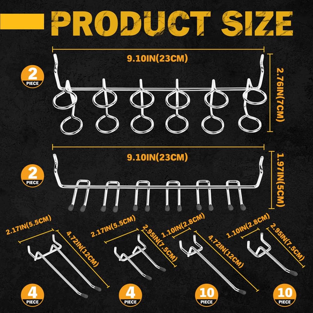 ELEAD 260 Piece Pegboard Hooks 1/8 and 1/4 inch Peg Board Organizer Accessories with Pegboard Bins for Organizing Various Tools in The Garage, Workshop & Craft Room