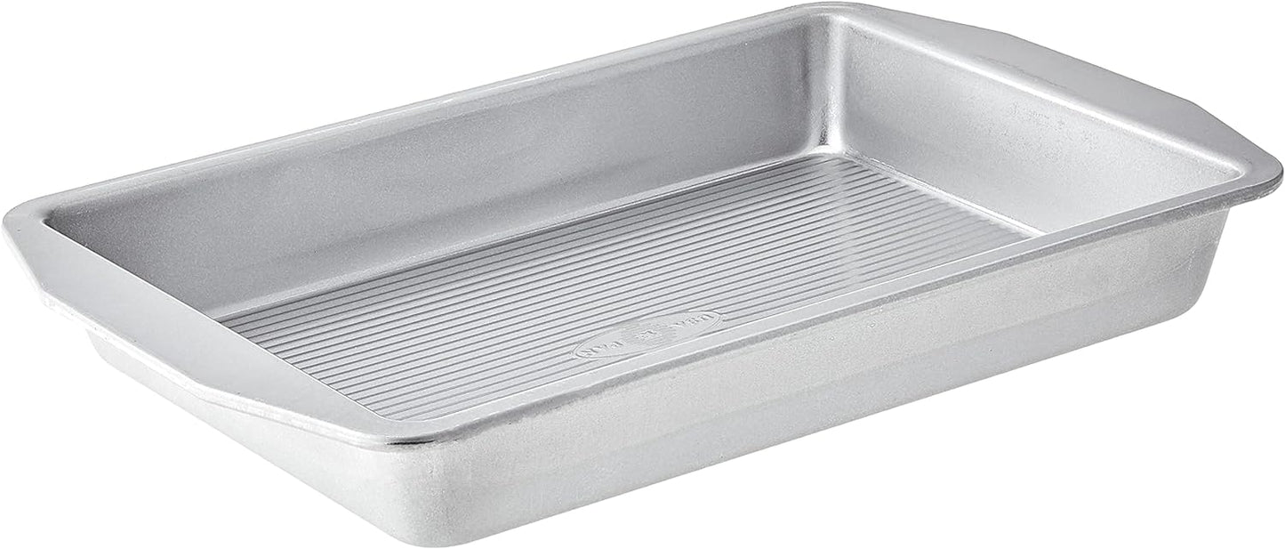 USA Pan 1110RC-3-ABC-1 American Bakeware Classics 9 x 13-Inch Rectangular Lasagna, Cake and Brownie Pan, Aluminized Steel