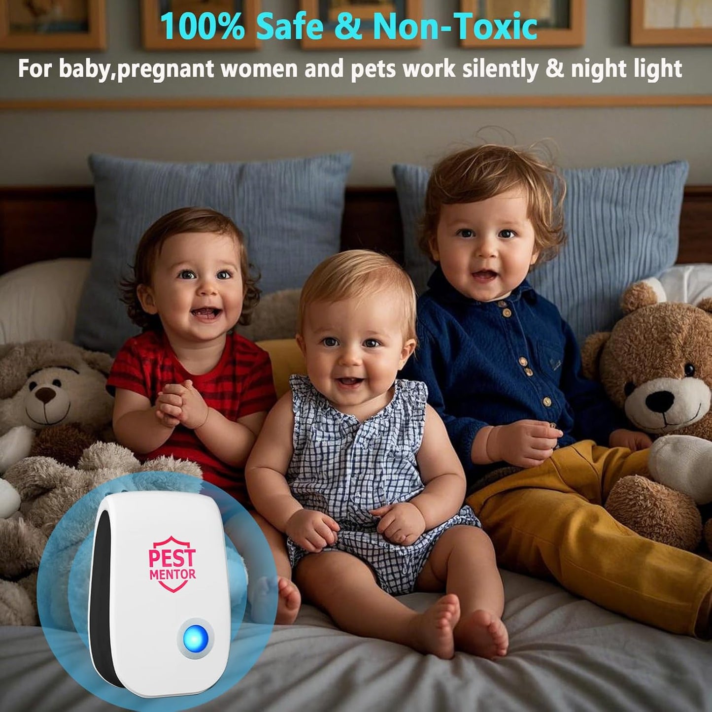 Ultrasonic Mouse Repellent 10 Pack Pest Control Repeller, Mice Repellent Indoor for Spider Bug Roach Ant Fly Rat Mice Insect Deterrent Pest Control Plug in