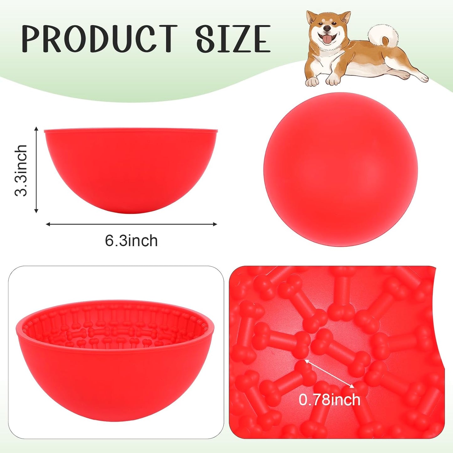 4 Pcs Dog Lick Bowl Wobble Silicone Dog Slow Feeder Bowl Lick Mat Interactive Toy Enrichment Feeder for Cat Pet Oral Health for Boredom Anxiety Relief, Calming, 4 Colors