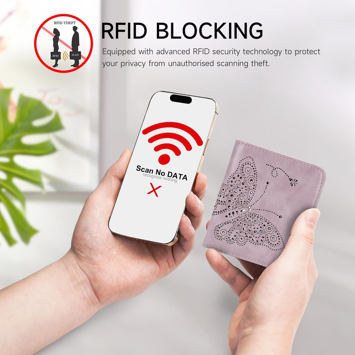 Small RFID Wallet Women Ultra Thin Slim Womens Wallet Mini Compact Bifold Pocket Ladies Wallets for Women Purple