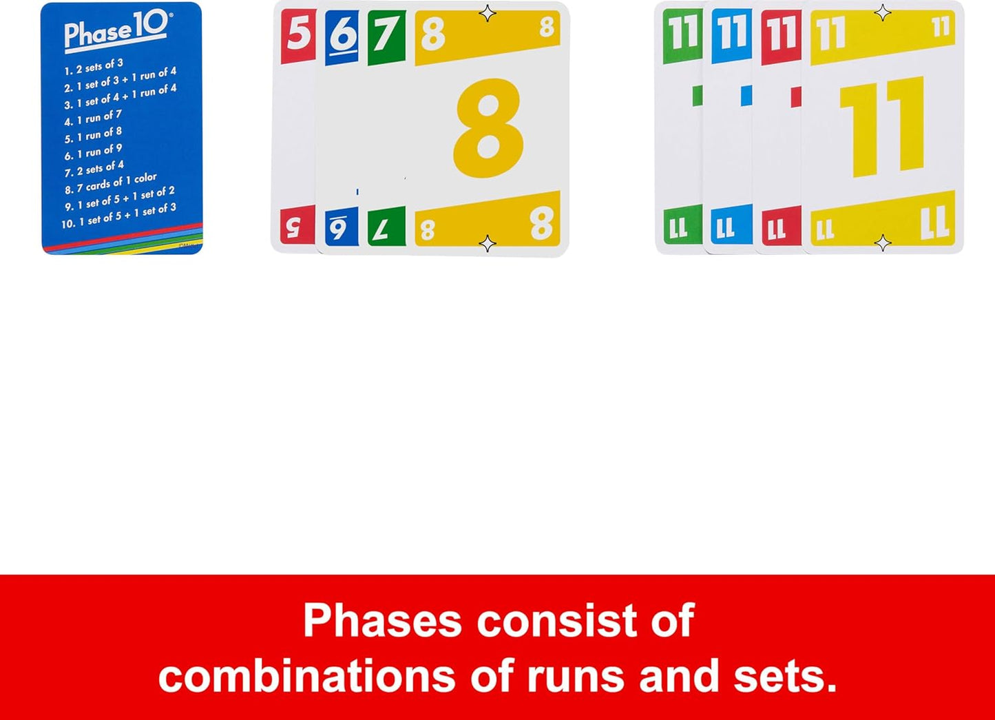 Mattel Games Phase 10 Card Game with 108 Cards, Makes a Great Gift for Kids, Family or Adult Game Night, Ages 7 Years and Older (Amazon Exclusive)