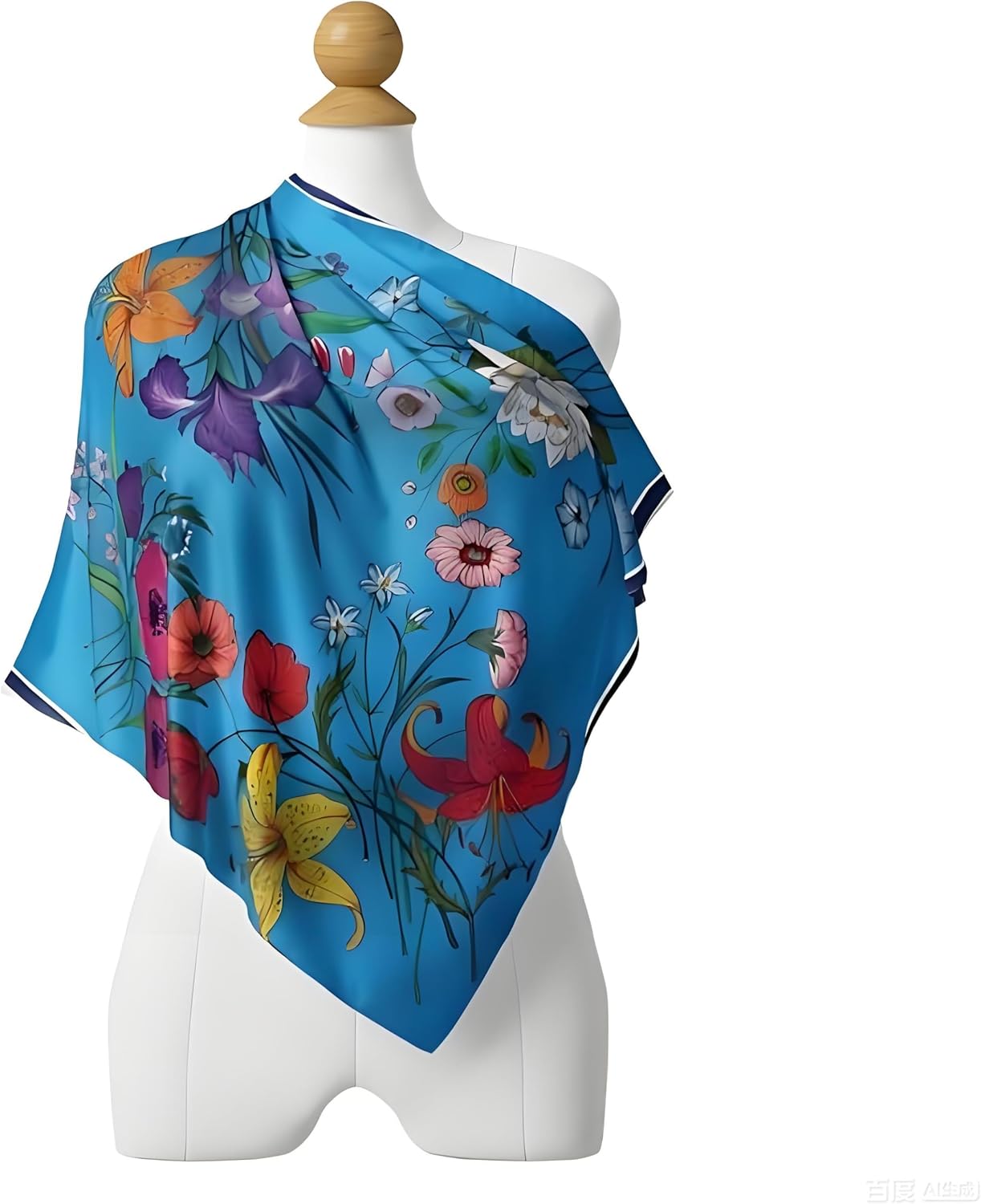 Premium Floral Scarf for Women 35x35 Square Silk Feel-Lightweight Scarves Headscarf Bandanas Wrapping Handbag