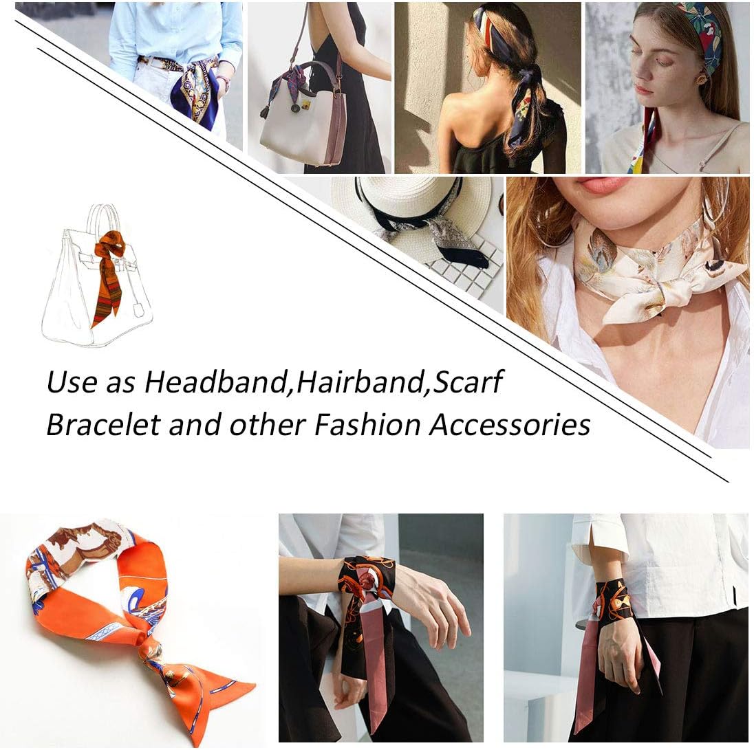 kcctoo 2/6/10Pack Scarf Bags for Women Handbag Scarfs Band Hair Neck Scarves Fashion Gifts
